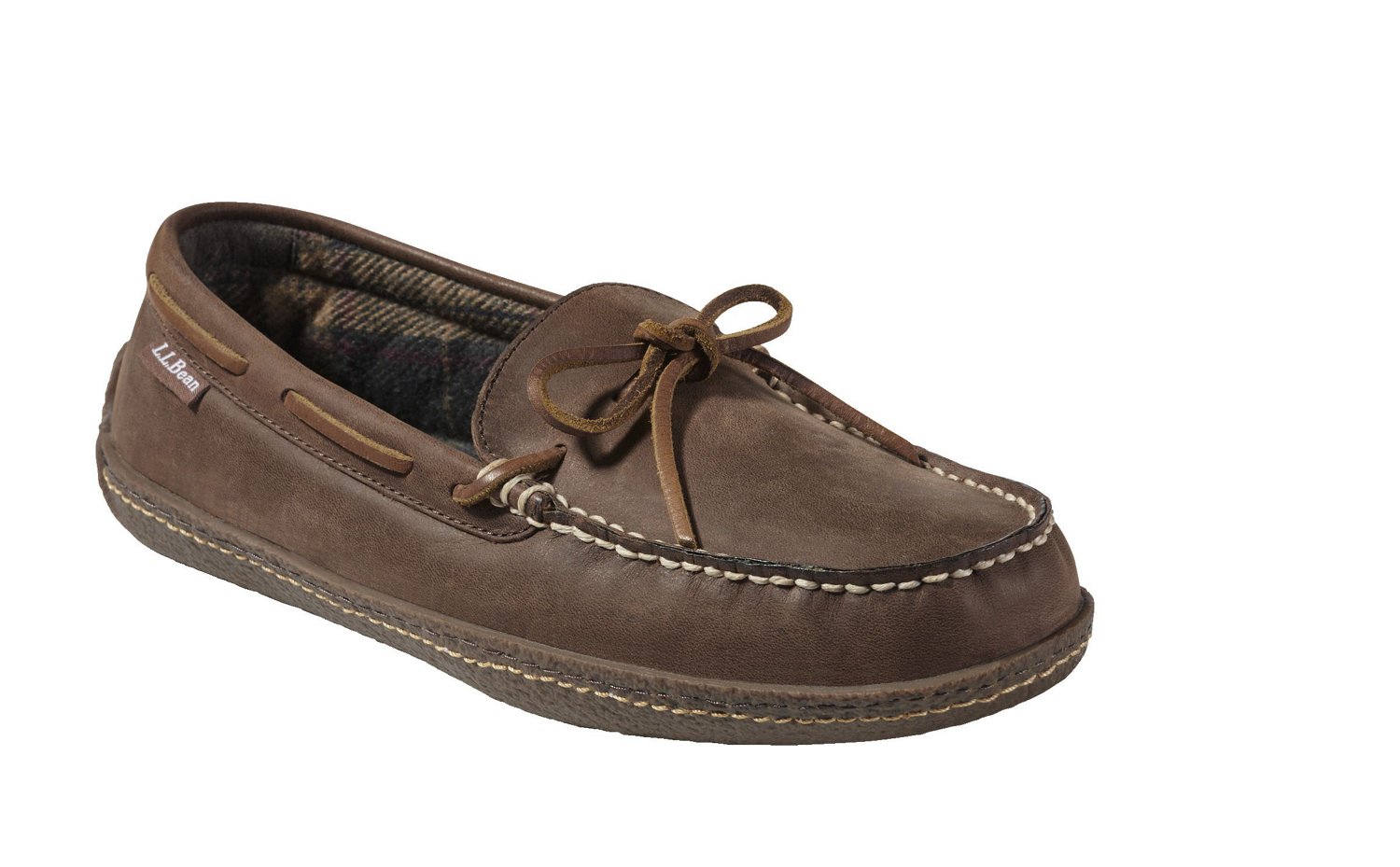 L.L.Bean Men's Flannel-Lined Moccasin Slippers - view number 2