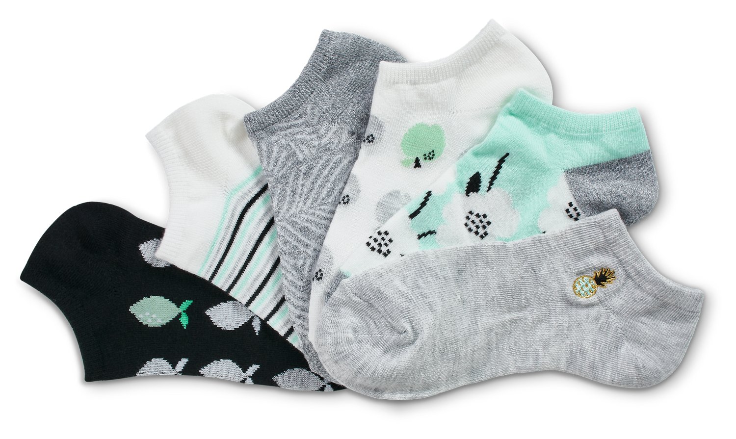 BCG Women's Pineapple Friends No Show 6 Pack - view number 3