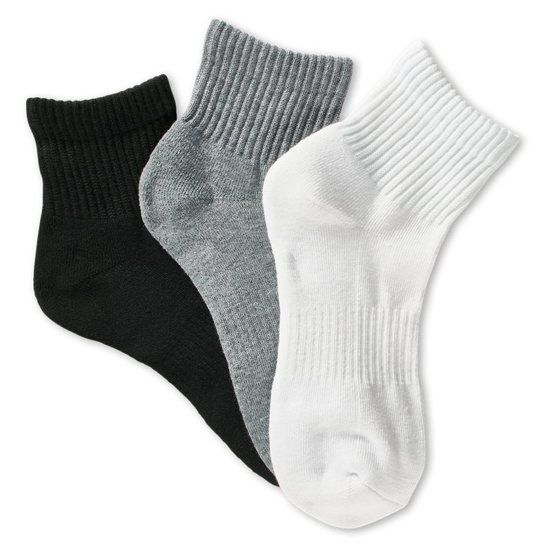 BCG Unisex Solids Quarter Socks 3 Pack White/Gray, Large - Dress And Casual Socks at Academy Sports