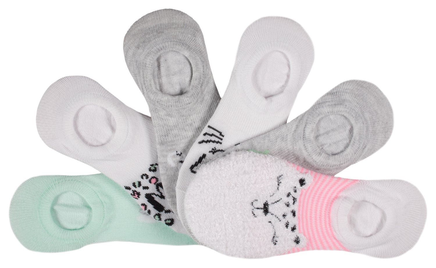 BCG Women’s Check Meowt Cat Footie Socks 6 Pack
