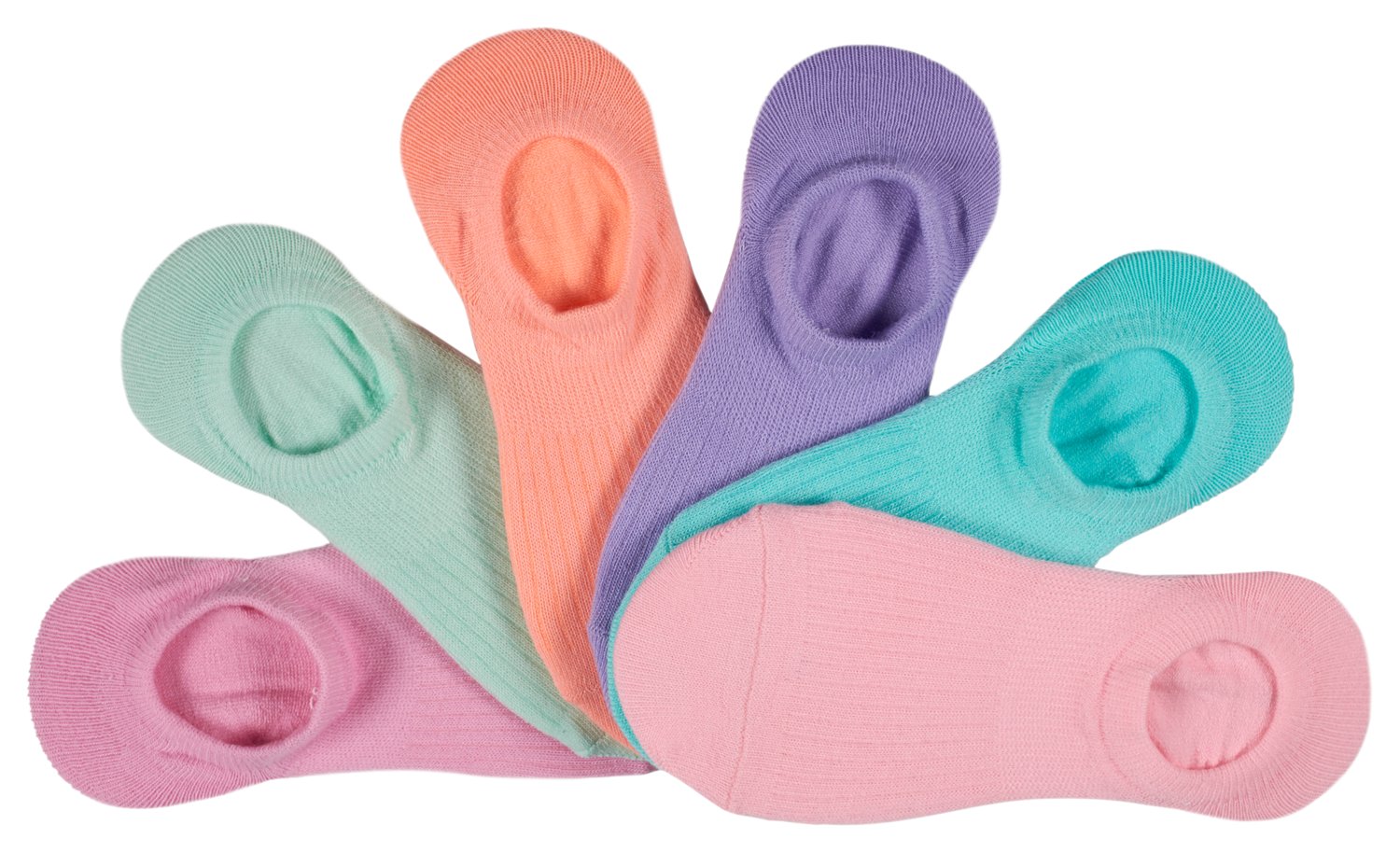 BCG Youth High Vamp Ribbed Brights Footie Socks 6 Pack                                                                           - view number 1