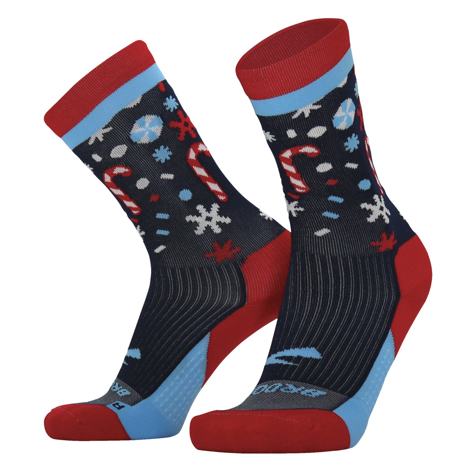 Brooks Ghost Run Merry Candy Crew Socks