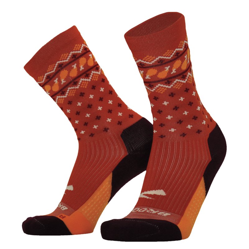 Brooks Ghost Trot Happy Turkey Leg Crew Socks Orange/Red, Small - Athletic Socks at Academy Sports