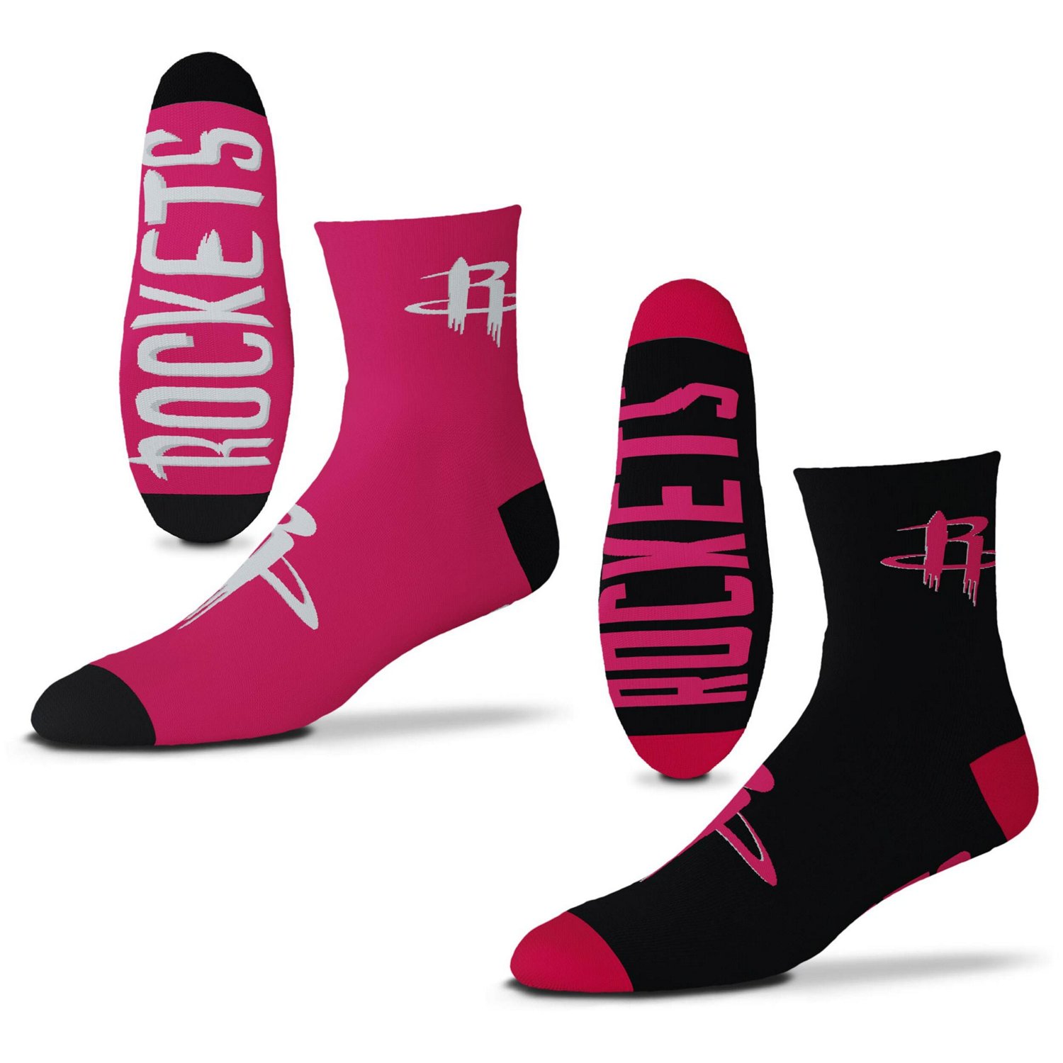 For Bare Feet Houston Rockets 2-Pack Team Quarter-Length Socks - view number 1