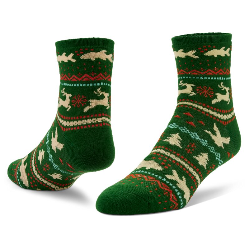 Magellan Outdoors Men's Crew Wilder Isle Socks Green/Red, Large - Western And Thermal Socks at Academy Sports