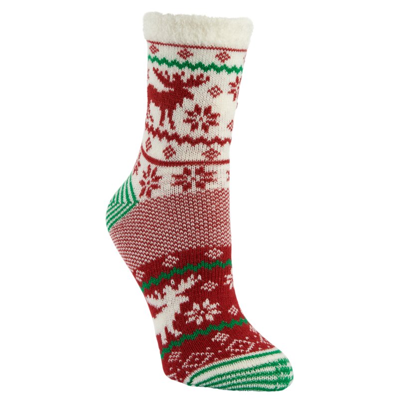 Magellan Outdoors Women's Birdeye Holiday Moose Lodge Crew Socks Red/Green, Medium - Western And Thermal Socks at Academy Sports