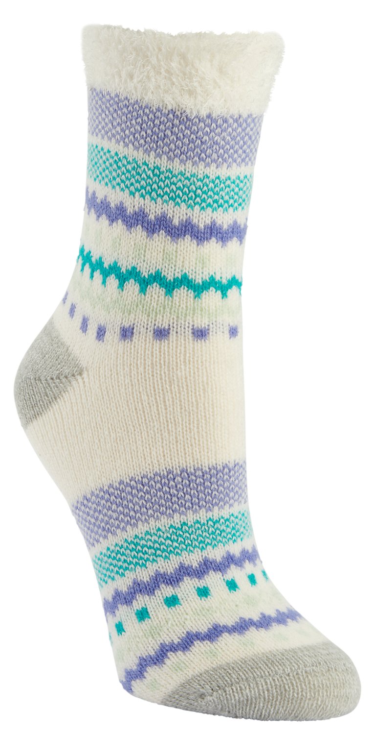 Magellan Women's Birdeye Stripe Lodge Crew Socks