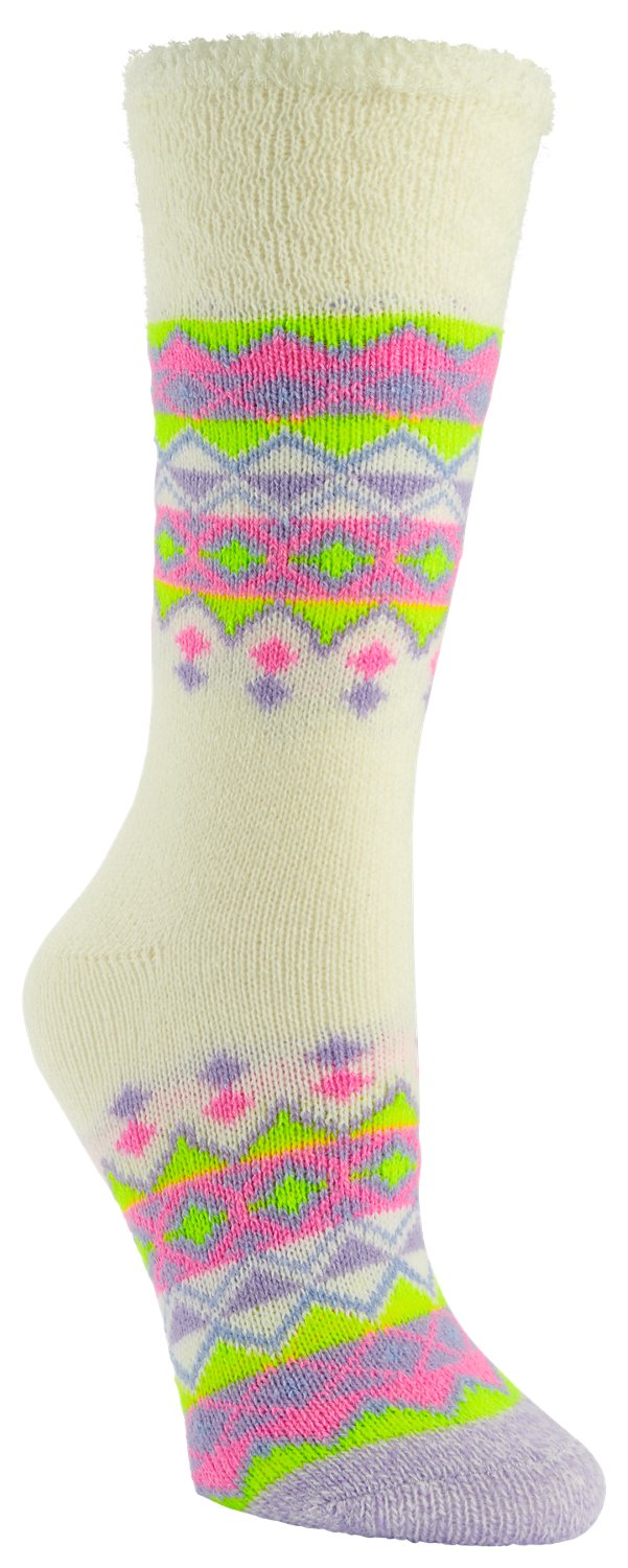 Magellan Women's Cuff Pop Fairisle Mid Calf Lodge Socks