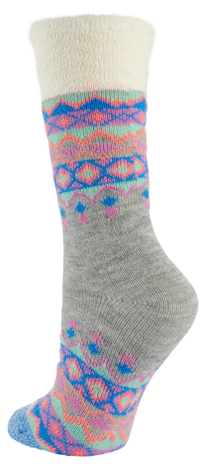 Magellan Women's Cuff Pop Fairisle Mid Calf Lodge Socks - view number 2