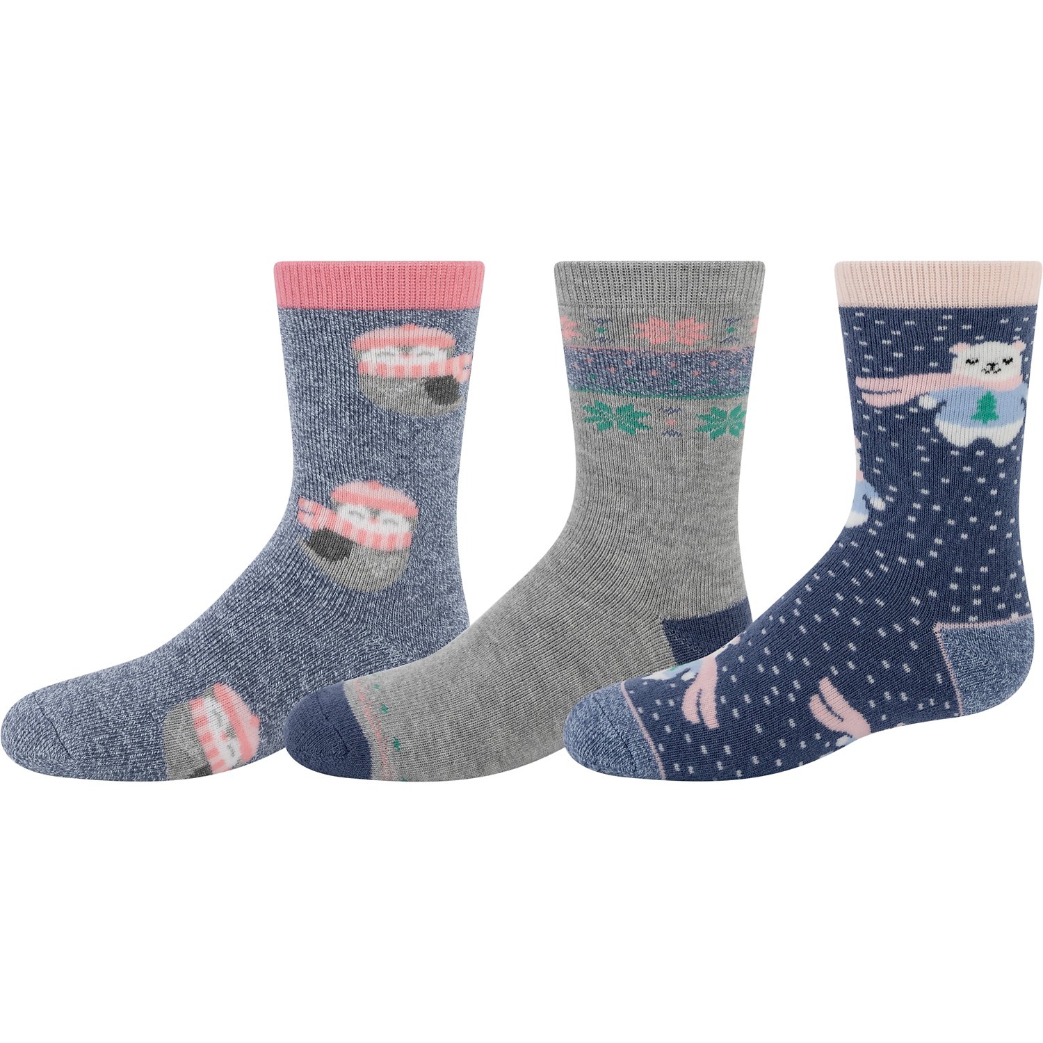 Magellan Youth Winter Bears Owls Crew Sock 3 Pack