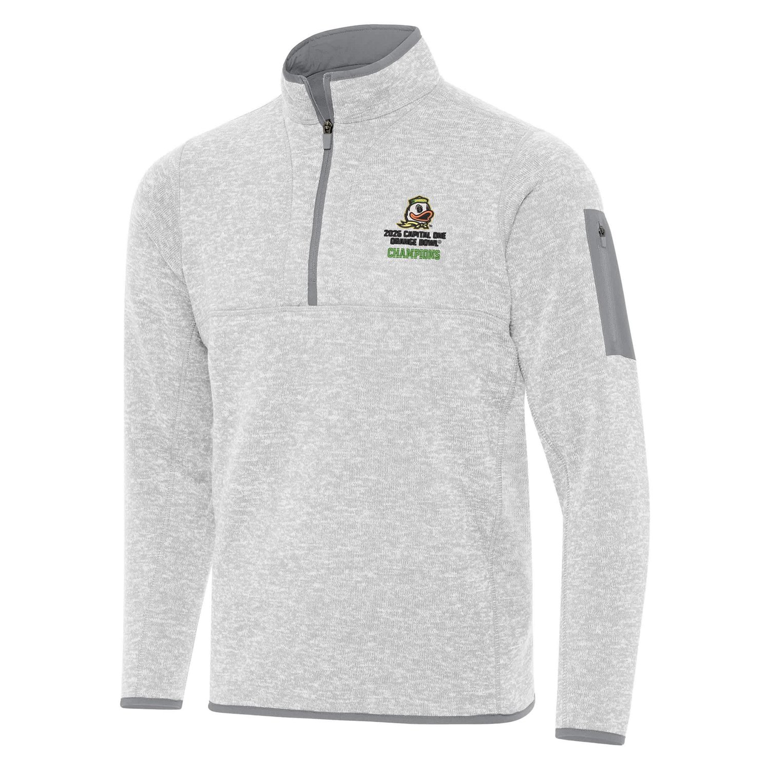 Antigua Oregon Ducks College Football Playoff 2026 Bowl Champions Fortune Quarter-Zip Sweatshirt - view number 2
