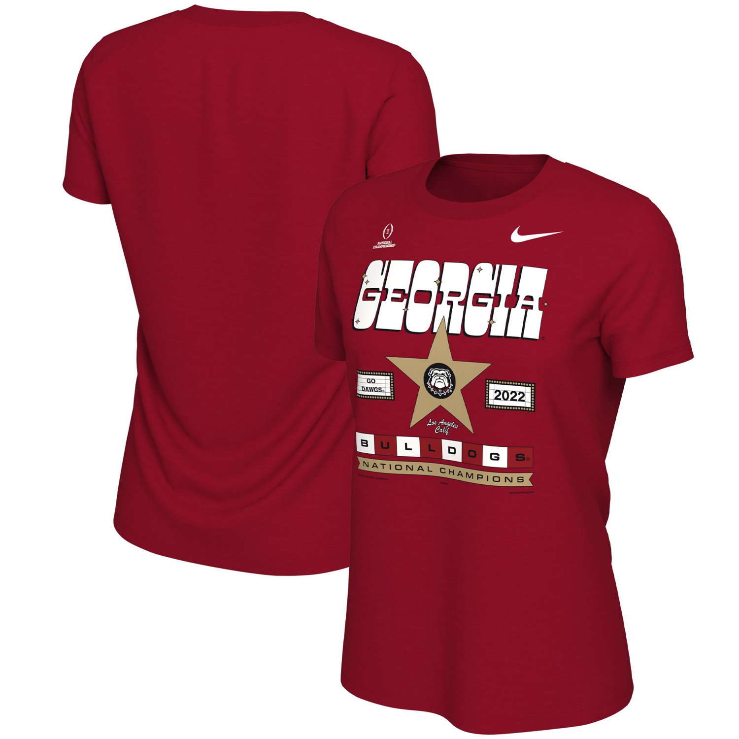 Nike Georgia Bulldogs College Football Playoff 2022 National Champions Star Celebration T-Shirt                                 