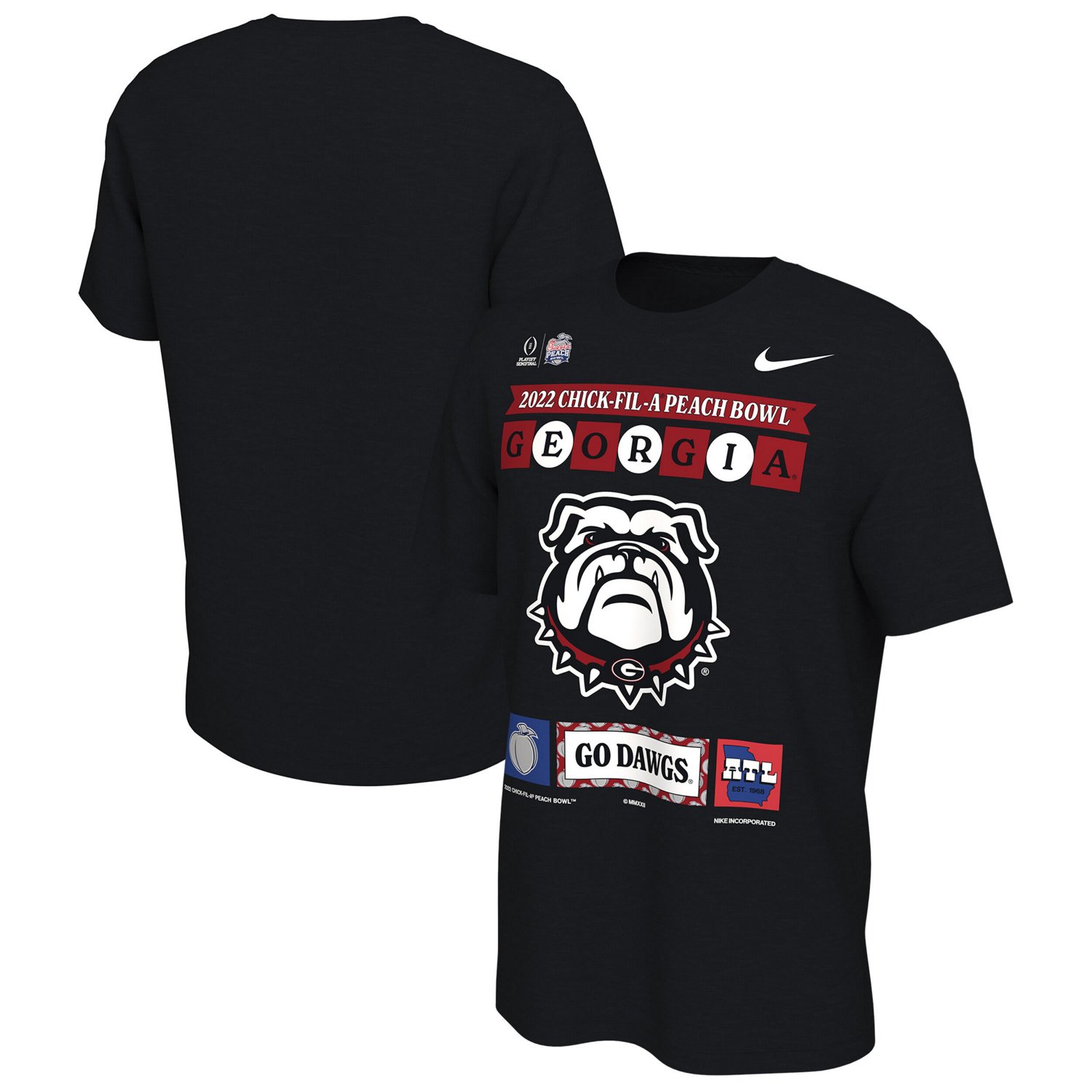 Nike Georgia Bulldogs College Football Playoff 2022 Peach Bowl Illustrated T-Shirt                                              