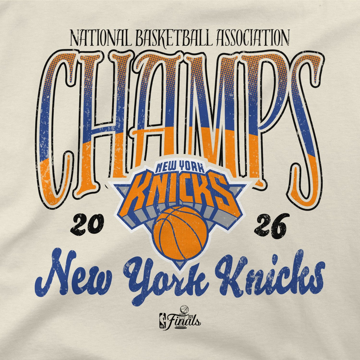 Stadium Essentials New York Knicks 2026 NBA Finals Champions Sky High T-Shirt - view number 3