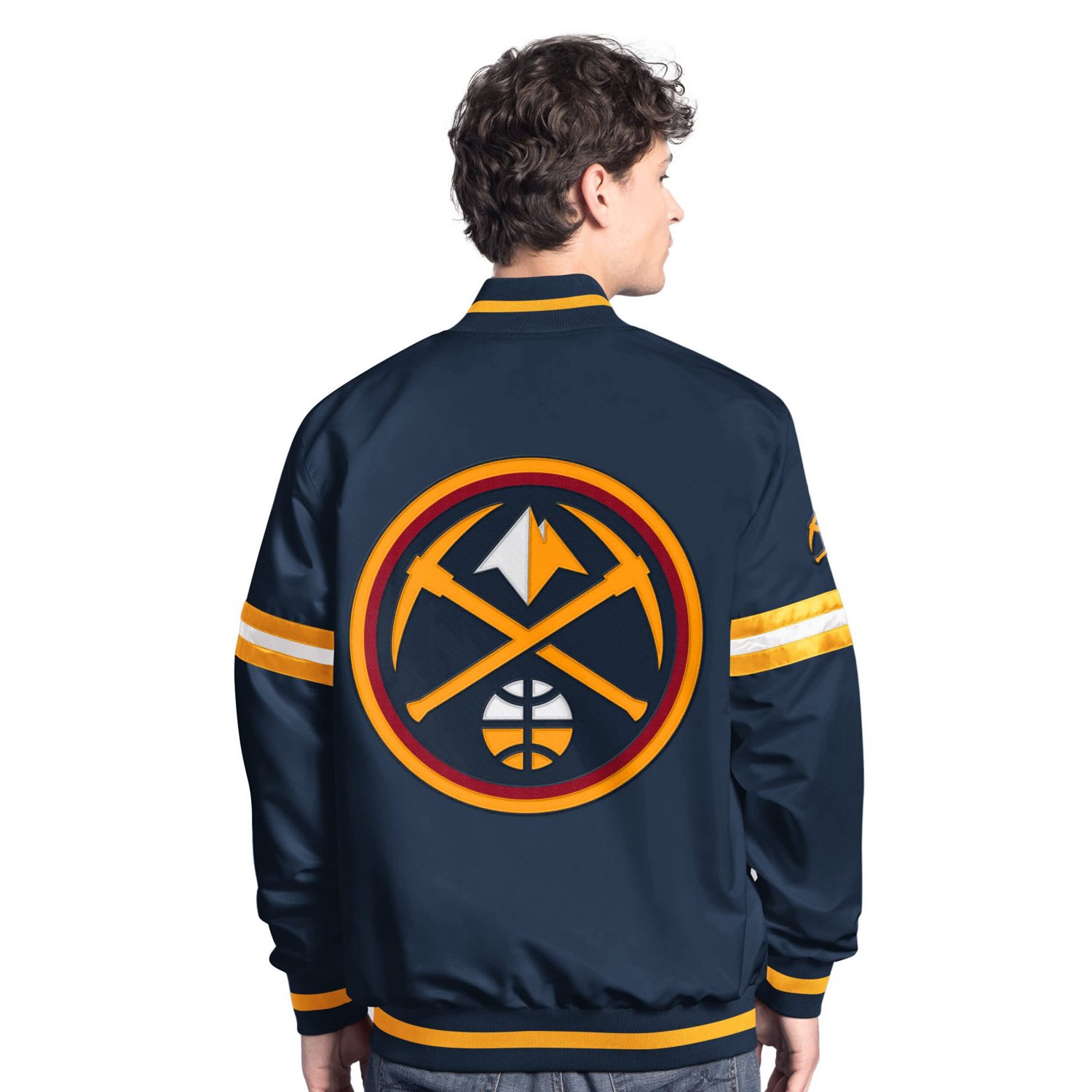 Starter Gold Denver Nuggets Scout Full Snap Varsity Jacket - view number 2