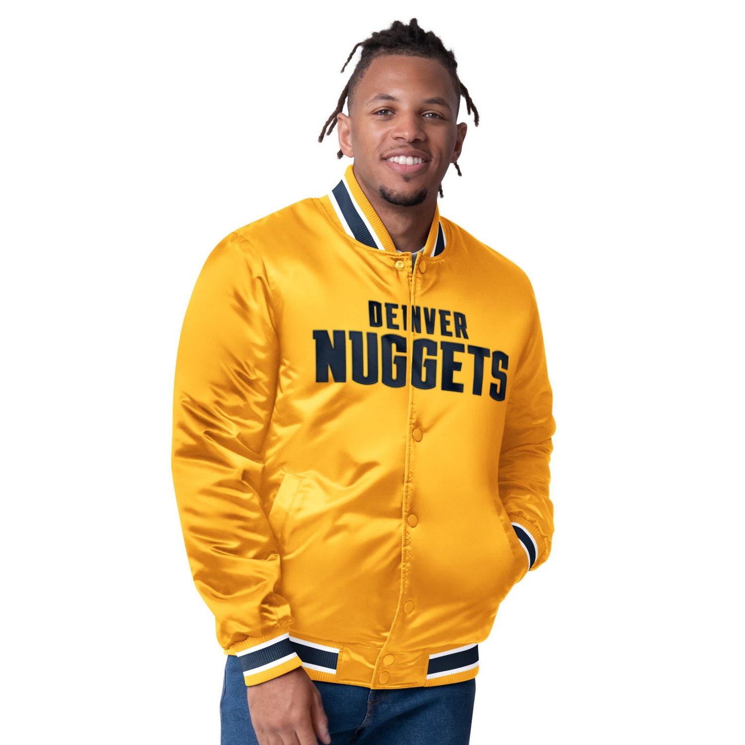 Starter Men's Denver Nuggets Reversible Satin Full-Snap Varsity Jacket                                                           - view number 1