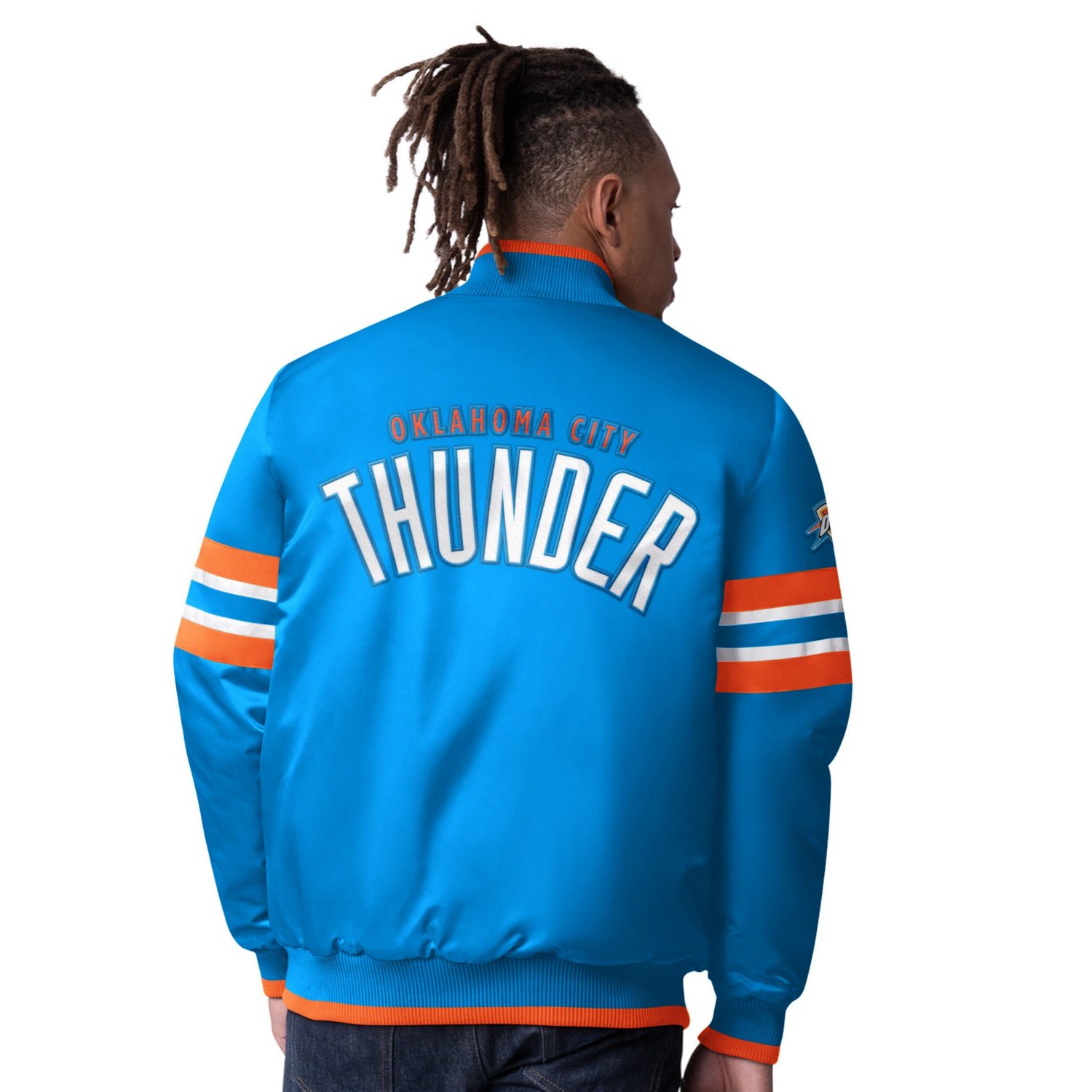 Starter Men’s Oklahoma City Thunder Scout I Full-Snap Varsity Jacket
