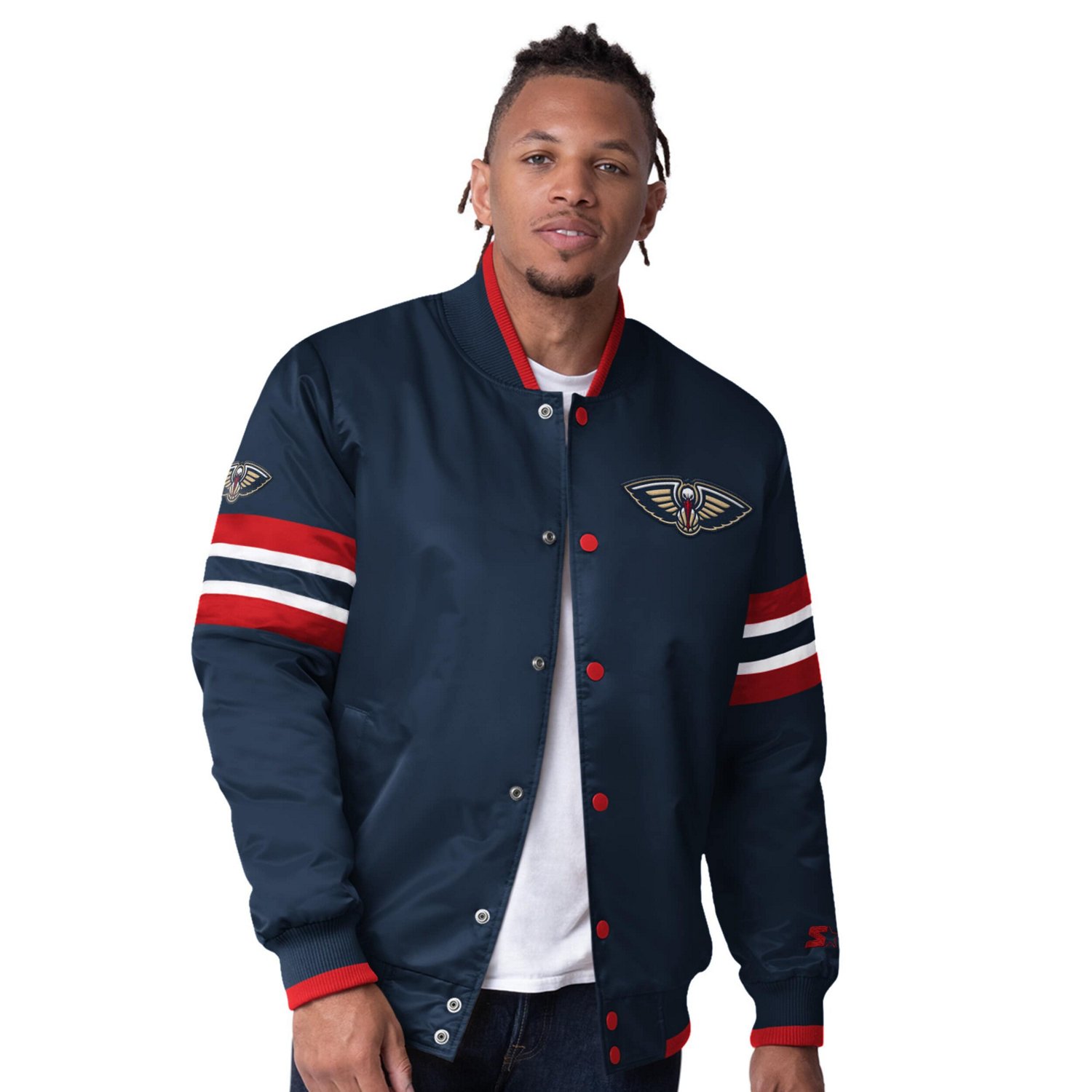 Starter New Orleans Pelicans Scout I Full-Snap Varsity Jacket - view number 1