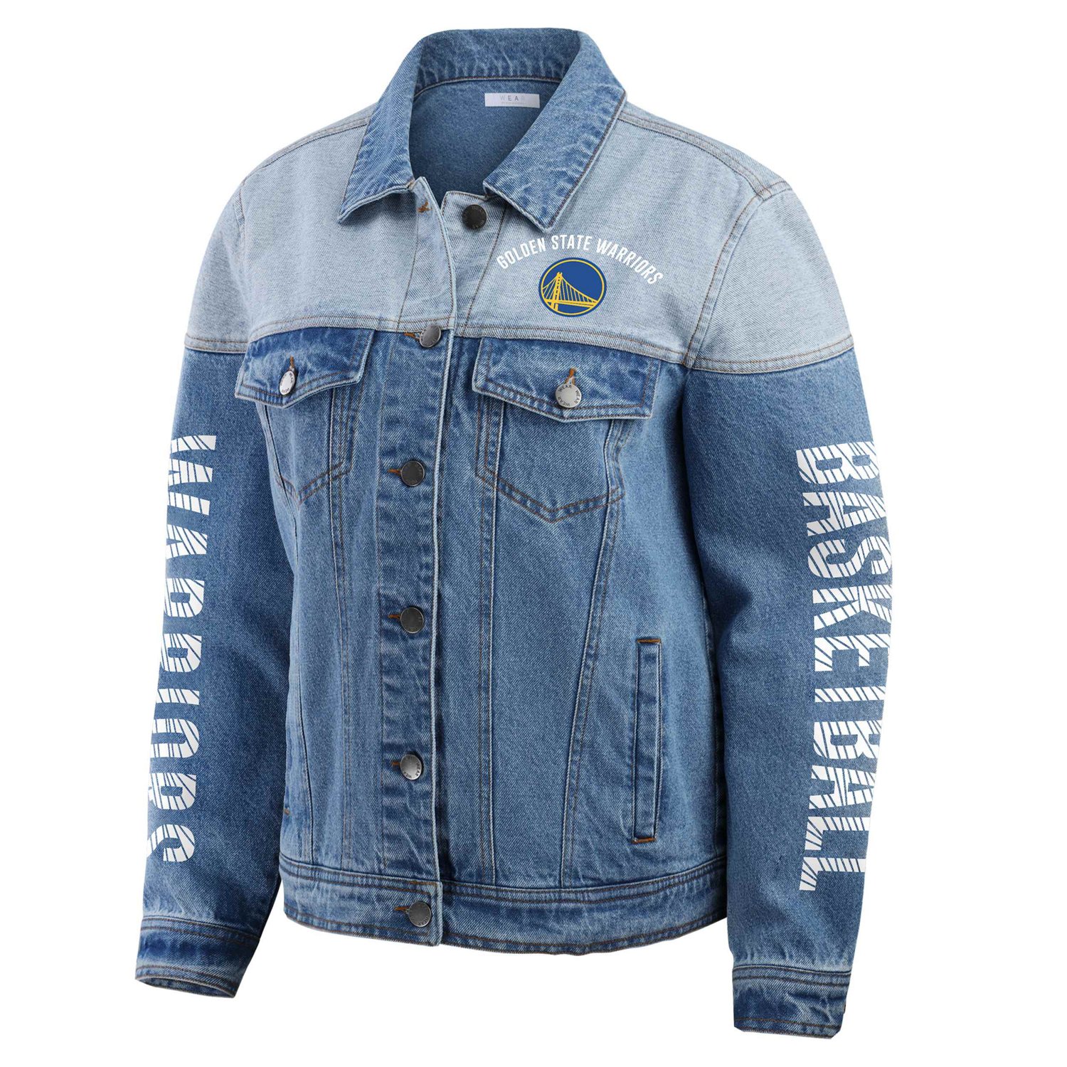 WEAR by Erin Andrews Women’s Golden State Warriors Full-Button Denim Jacket