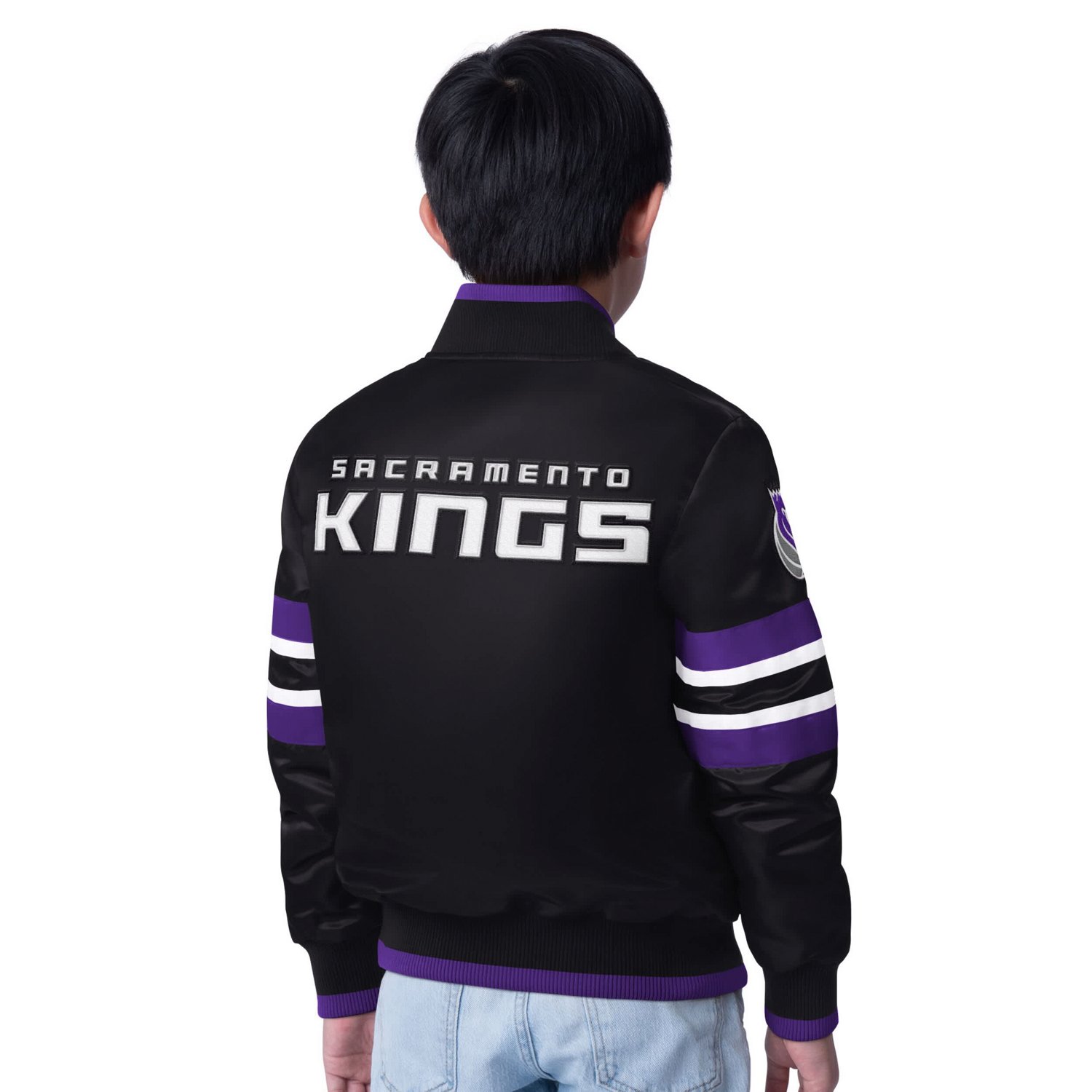 Youth Starter Sacramento Kings Scout Varsity Full-Snap Jacket - view number 2
