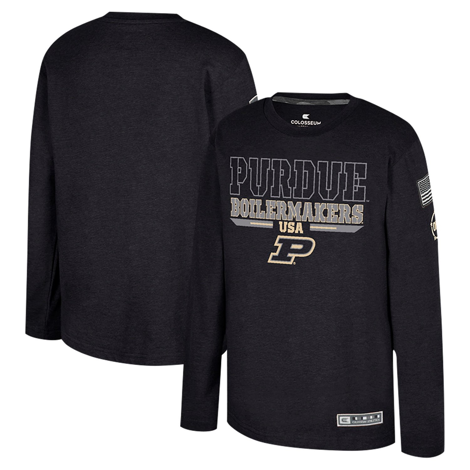 Colosseum Heather Purdue Boilermakers OHT Military Appreciation Oorah Long Sleeve T-Shirt - view number 1
