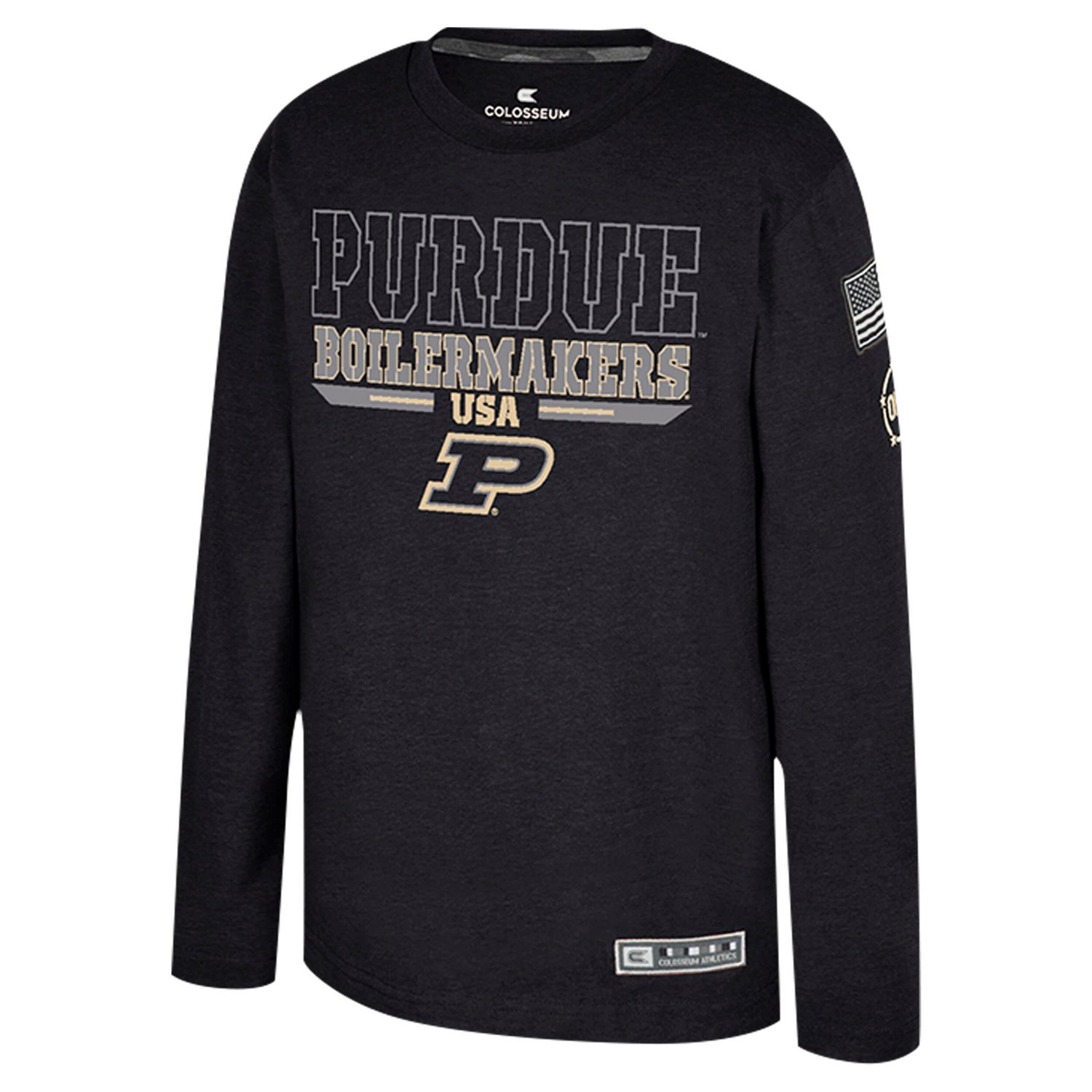 Colosseum Heather Purdue Boilermakers OHT Military Appreciation Oorah Long Sleeve T-Shirt - view number 2
