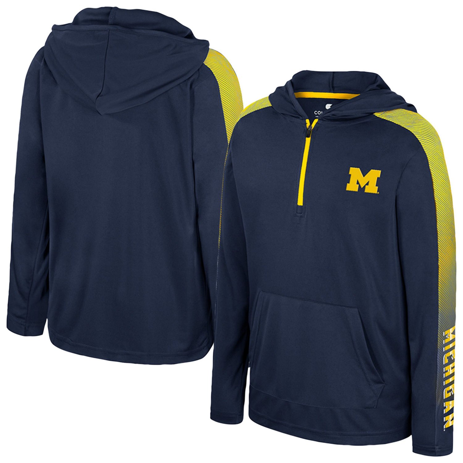 Colosseum Michigan Wolverines Lumen Long Sleeve Quarter-Zip Hooded Windshirt