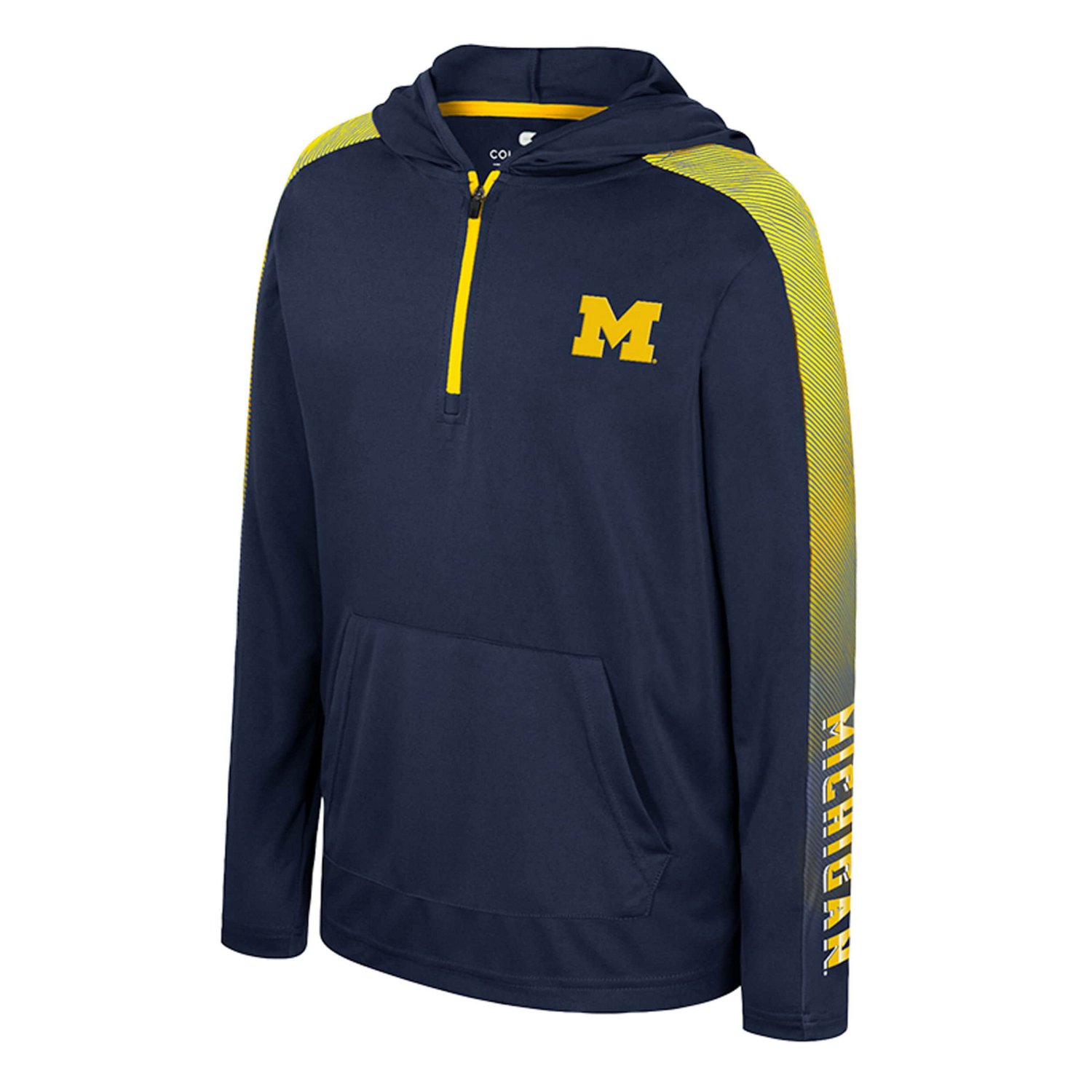 Colosseum Michigan Wolverines Lumen Long Sleeve Quarter-Zip Hooded Windshirt - view number 2
