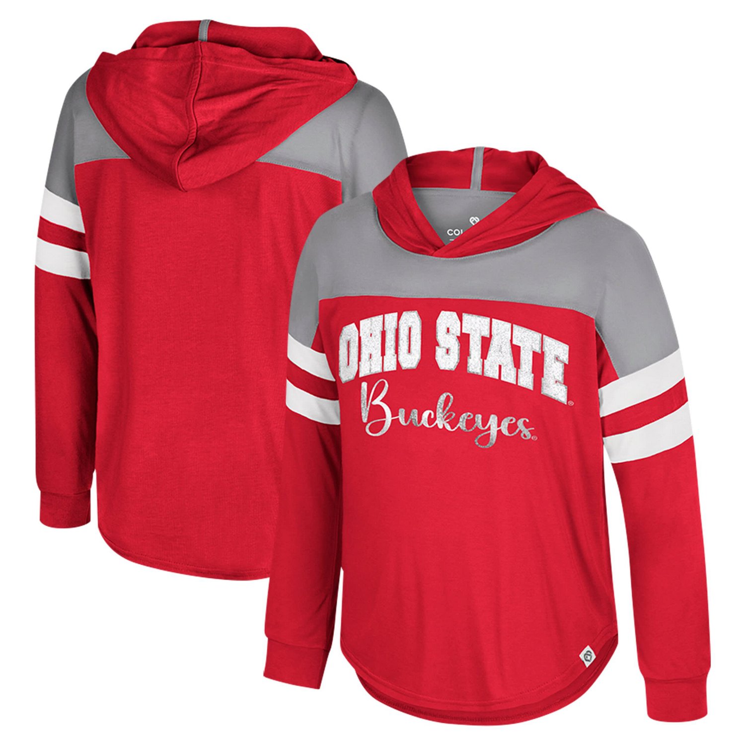 Girls Youth Colosseum Ohio State Buckeyes Reflection Hoodie Long Sleeve T-Shirt