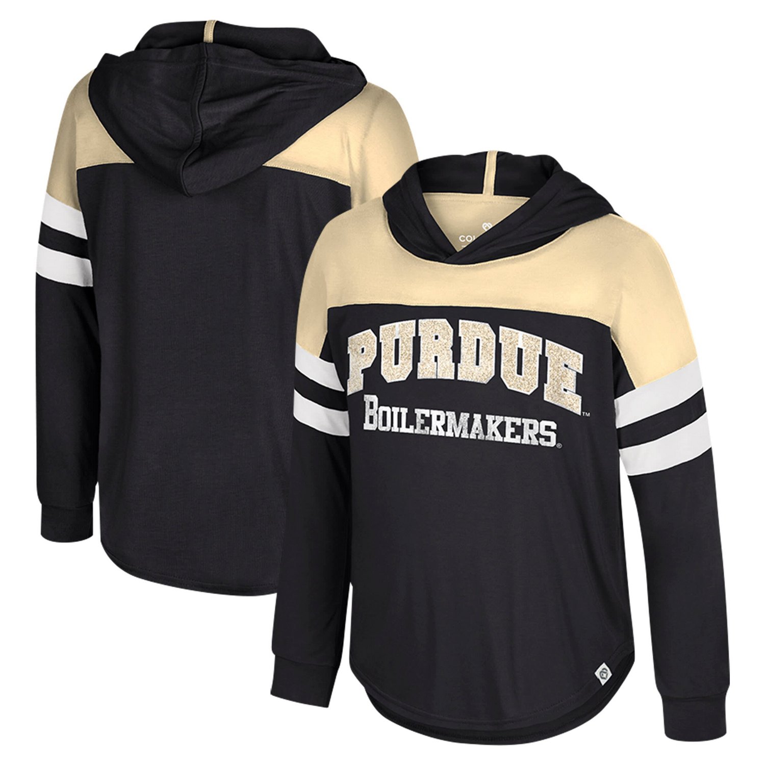 Girls Youth Colosseum Purdue Boilermakers Reflection Hoodie Long Sleeve T-Shirt