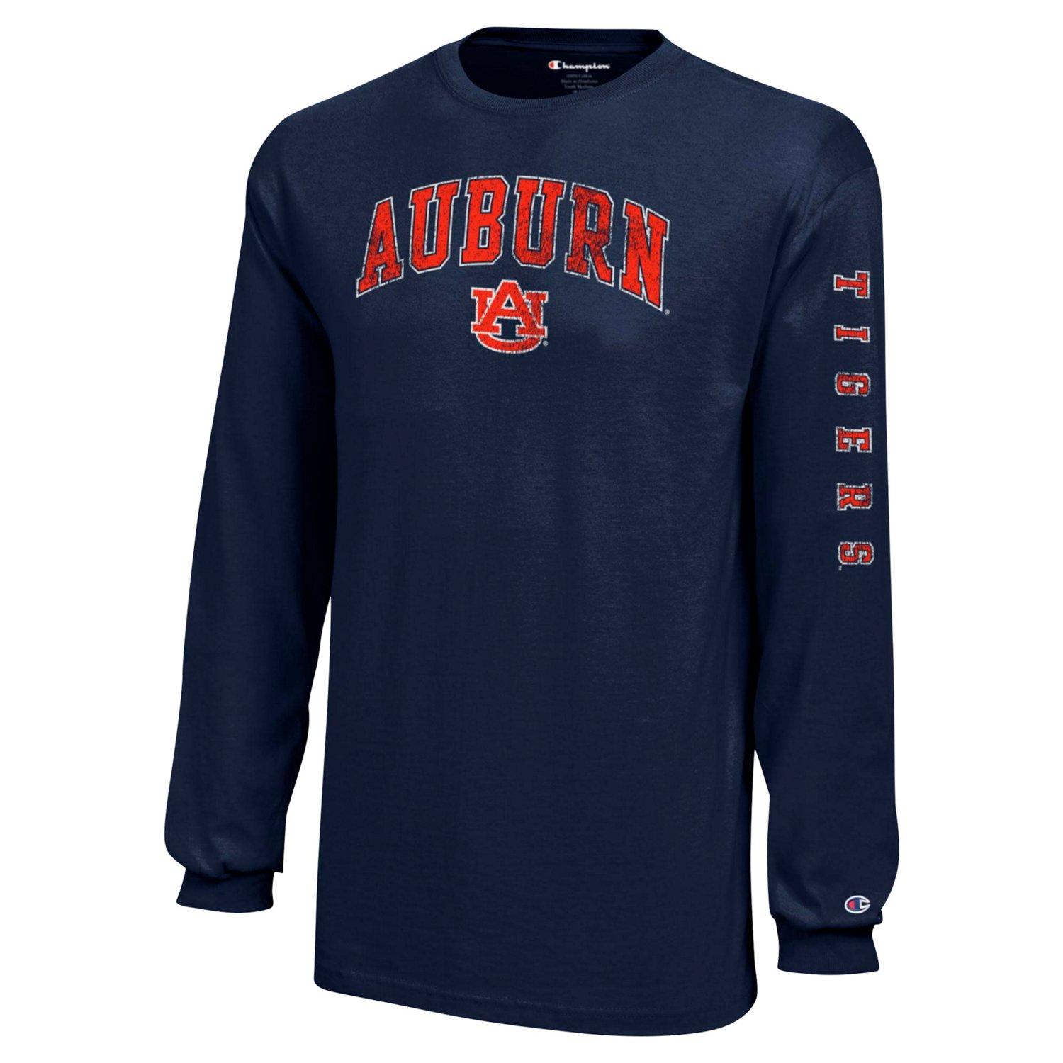Youth Champion Auburn Tigers Distressed Arch Over Logo Long Sleeve T-Shirt - view number 2