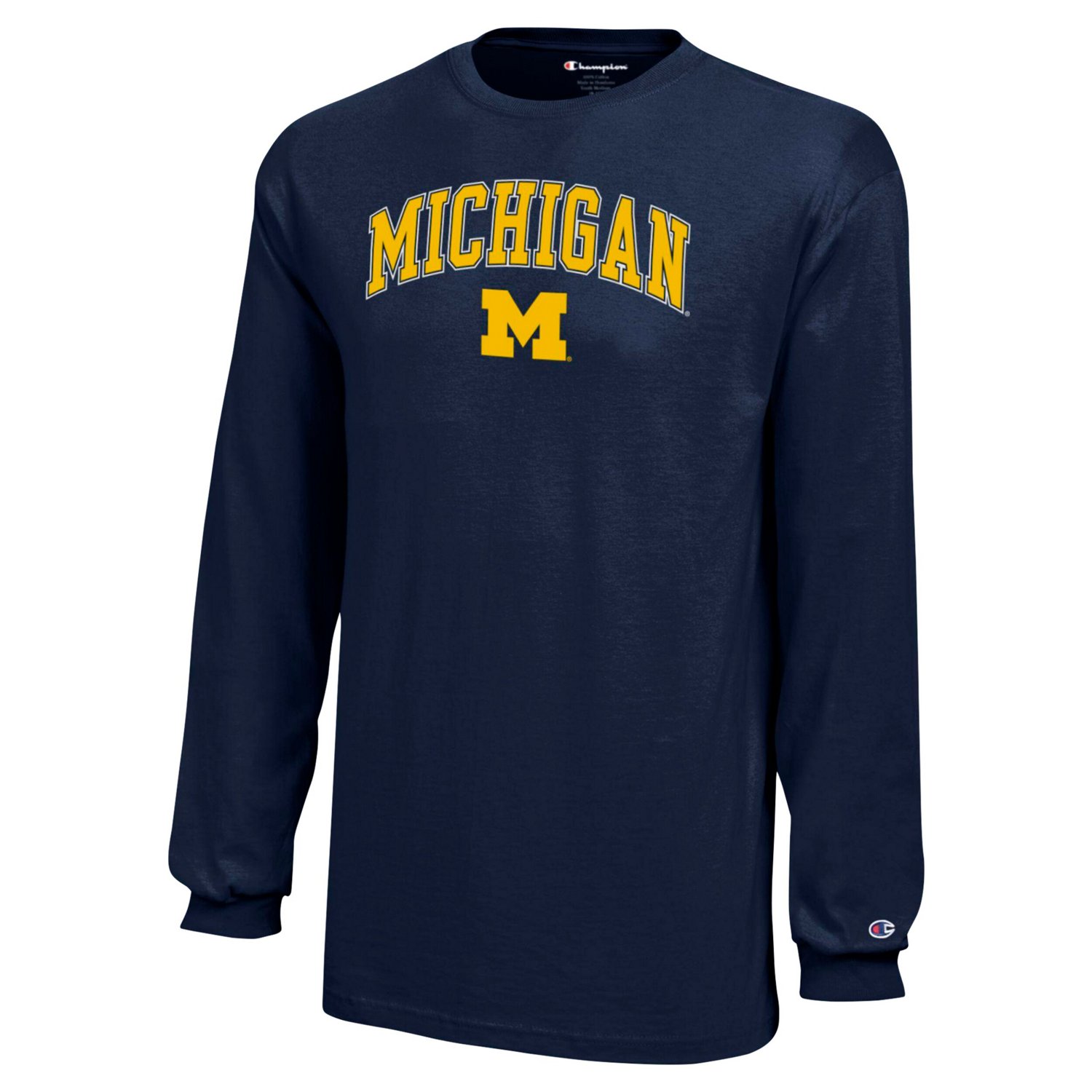 Youth Champion Michigan Wolverines Arch Over Logo Long Sleeve T-Shirt - view number 2