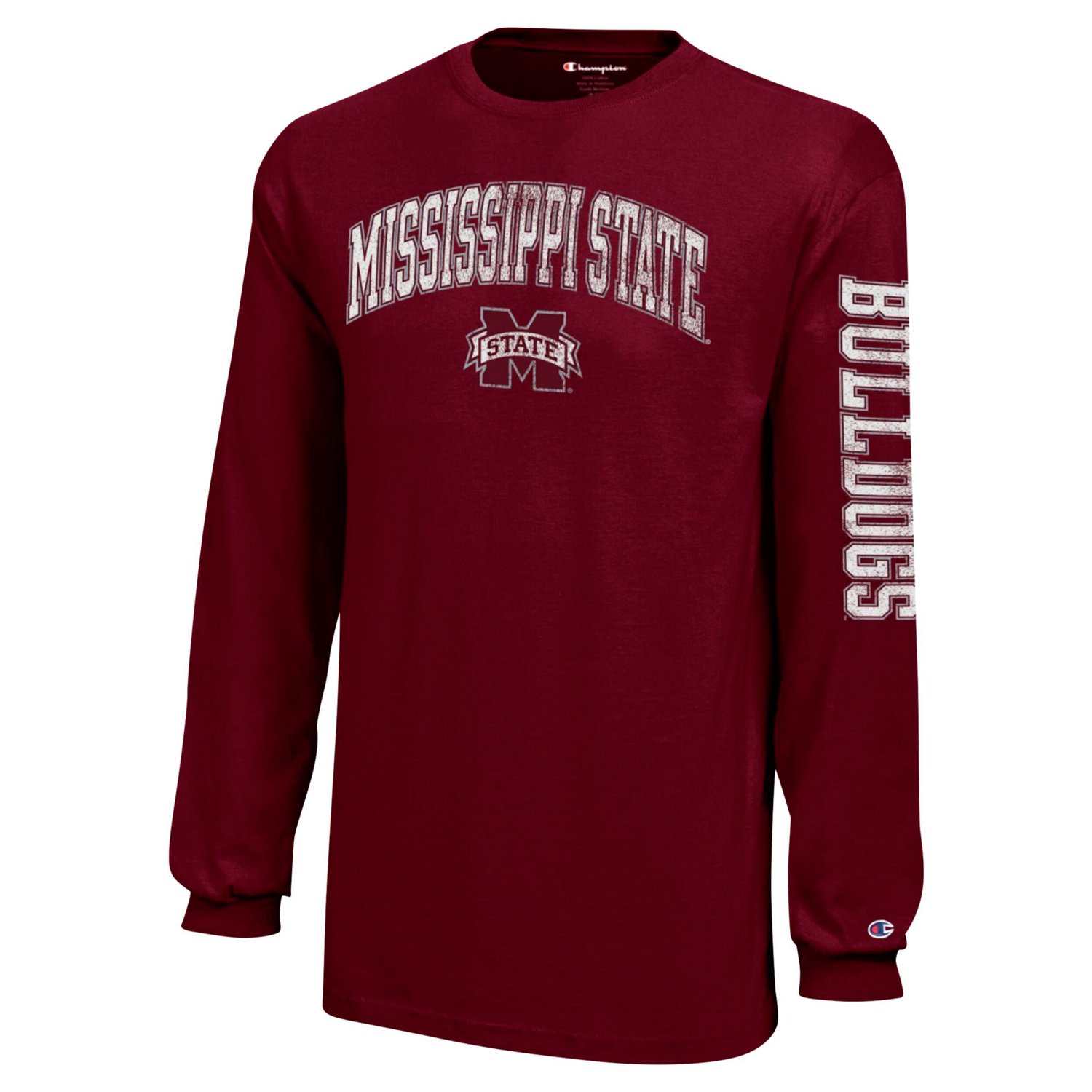 Youth Champion Mississippi State Bulldogs Distressed Arch Over Logo Long Sleeve T-Shirt - view number 2