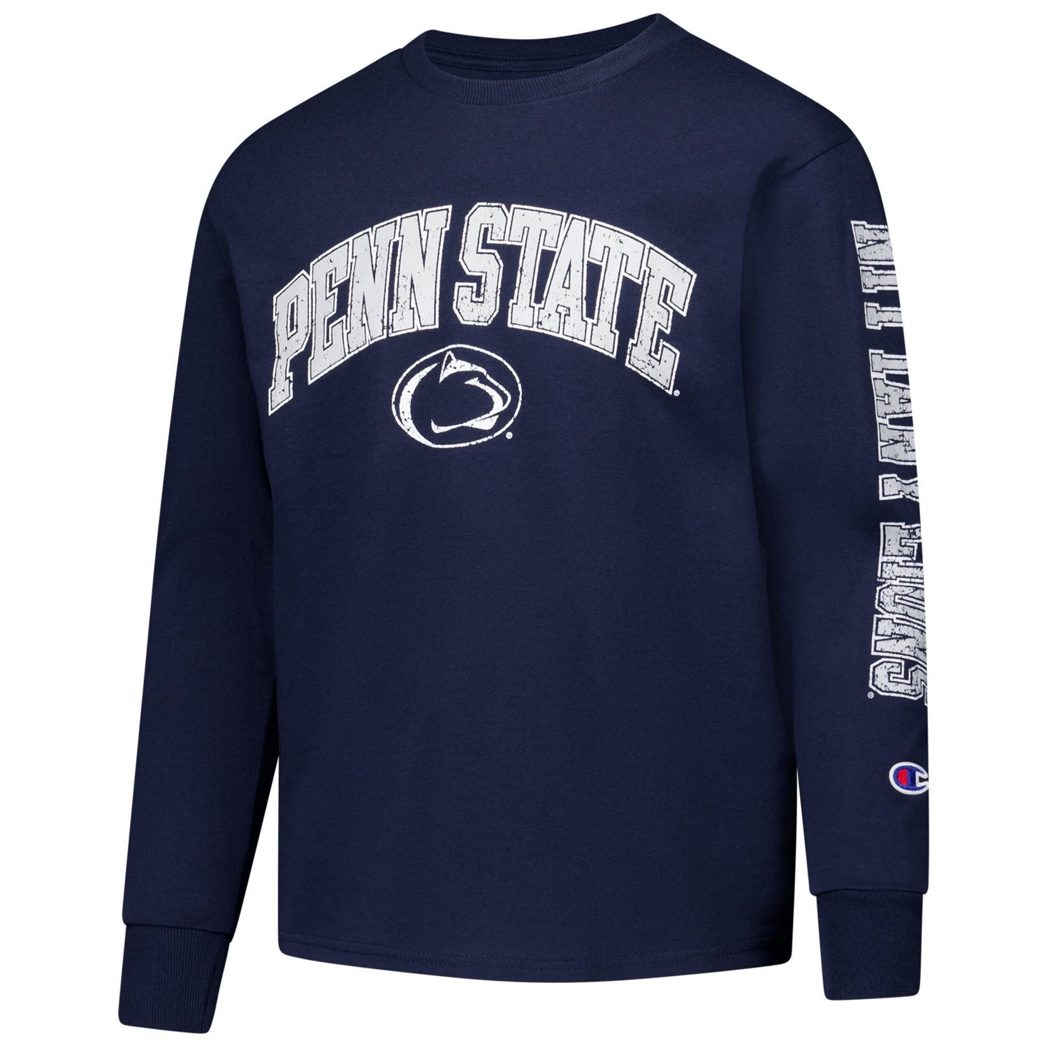 Youth Champion Penn State Nittany Lions Distressed Arch Over Logo Long Sleeve T-Shirt