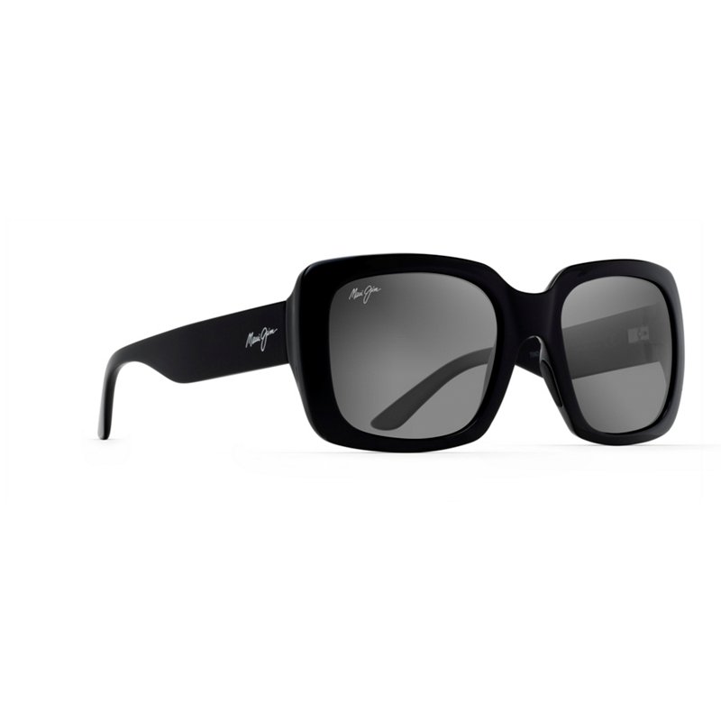 Photos - Wrist Watch Maui Jim Women's Two Steps Polarized Fashion Sunglasses Black Gloss/Grey 