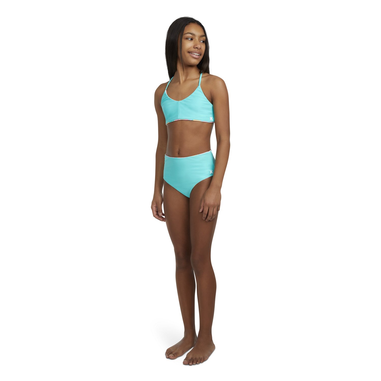 Hurley Girls' Reversible Triangle Bralette Bikini 2-Piece Swim Set - view number 3