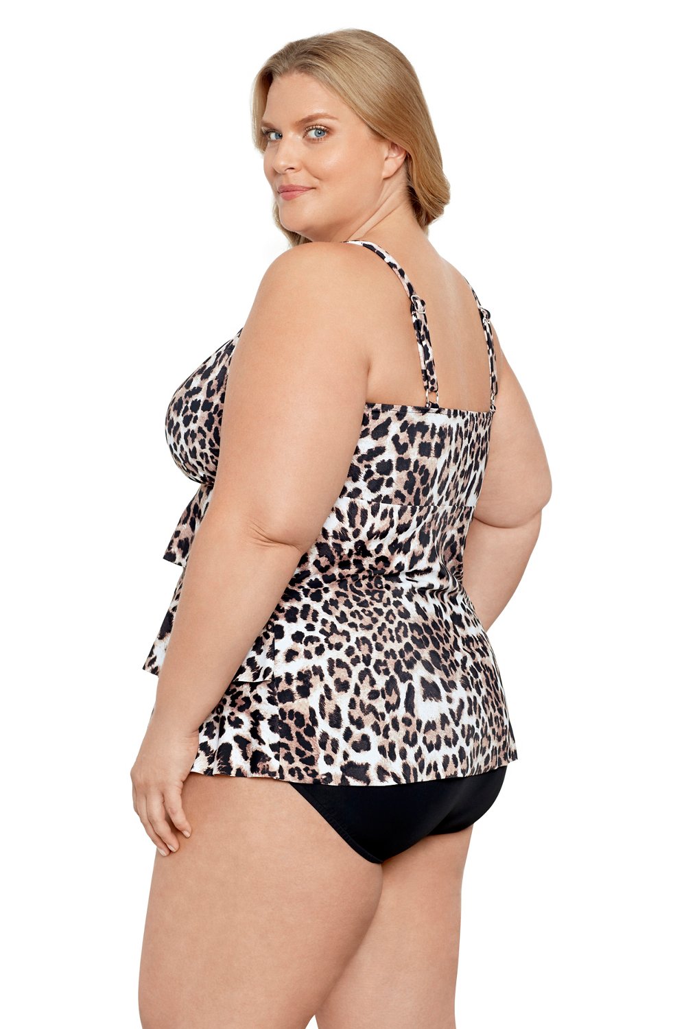 Swim Solutions Women's Hidden Spots Triple Tier Tankini Swim Top - view number 3