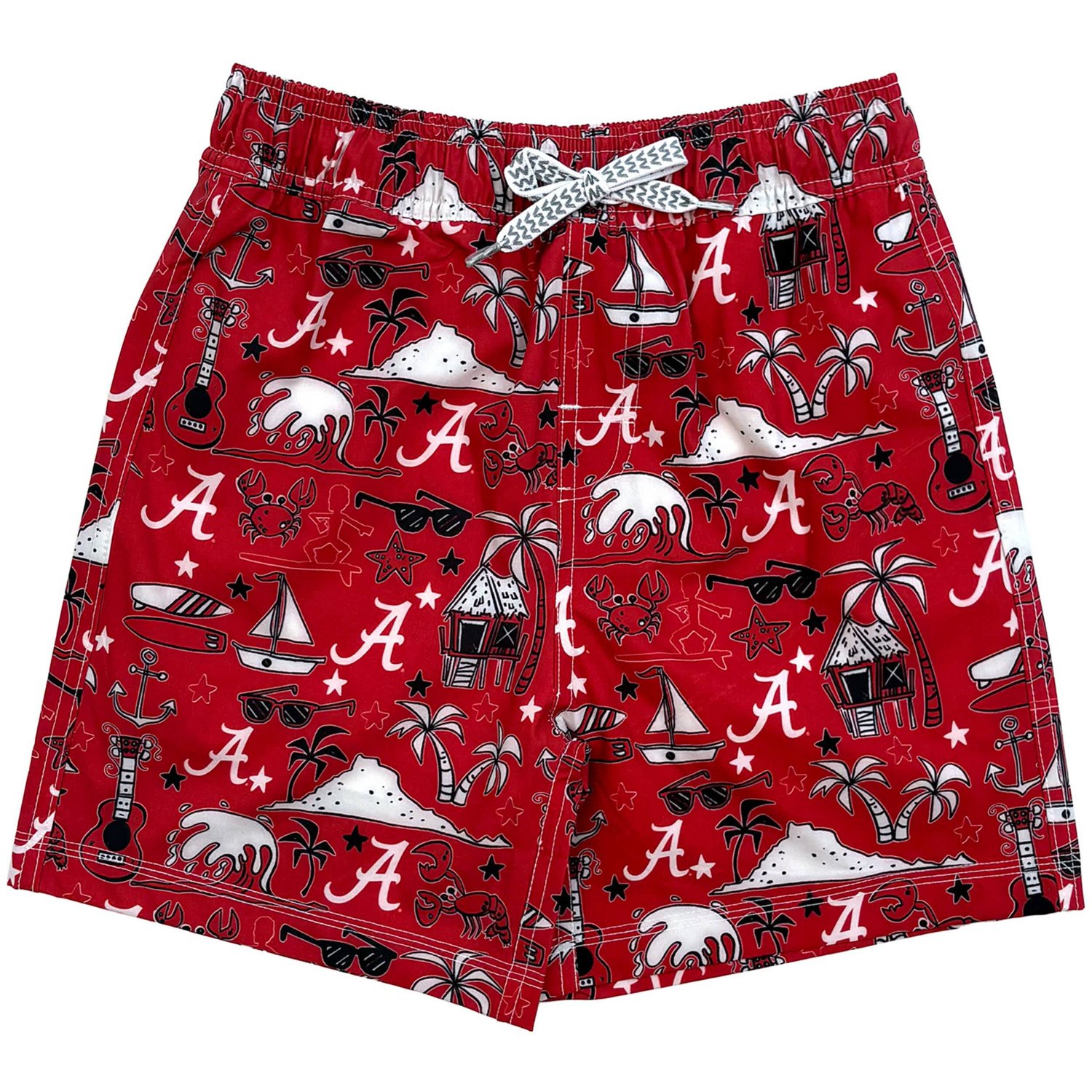 Youth Wes  Willy Alabama Tide Luau Swim Trunks