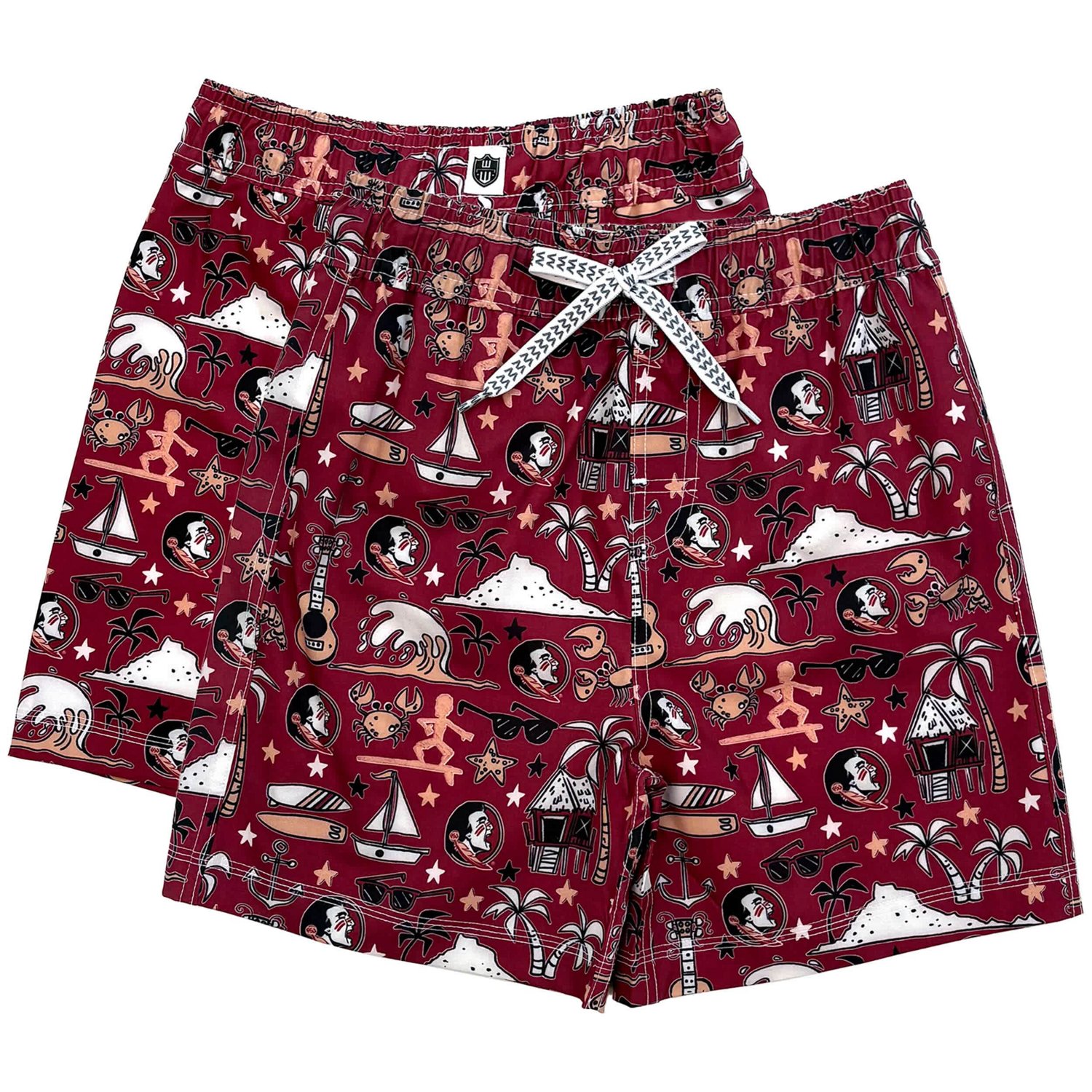 Youth Wes  Willy Florida State Seminoles Luau Swim Trunks