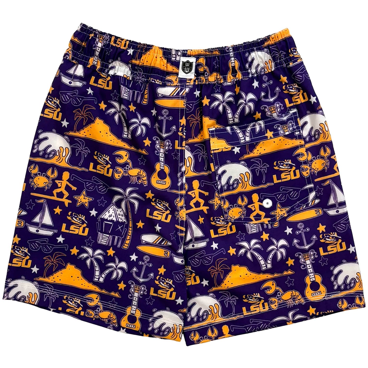 Youth Wes  Willy LSU Tigers Luau Swim Trunks - view number 3