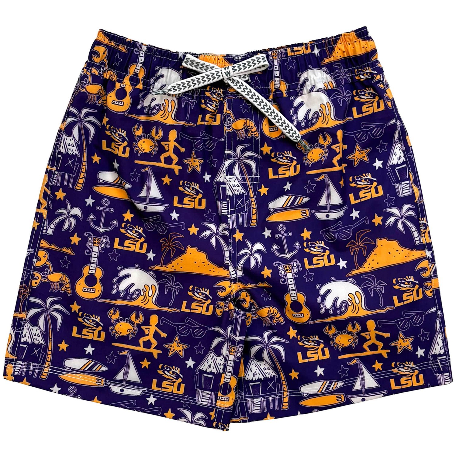 Youth Wes  Willy LSU Tigers Luau Swim Trunks - view number 2
