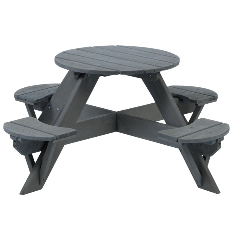 Jack & June Kids' Circular Cedar Picnic Table Grey - Patio Accessories/Heating at Academy Sports