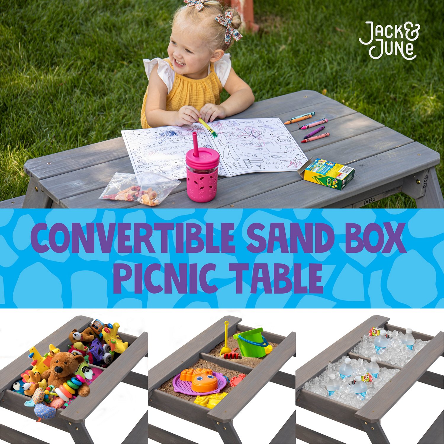Jack & June Cedar Convertible Sand Box and Picnic Table Playset - view number 3