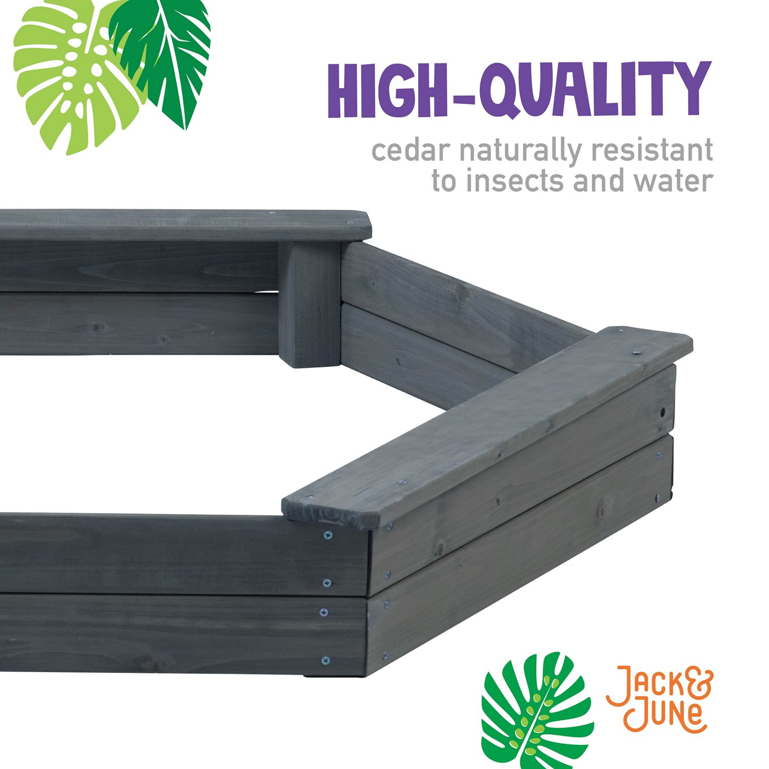 Jack & June Hexagonal Cedar Sand Box Playset                                                                                     - view number 4