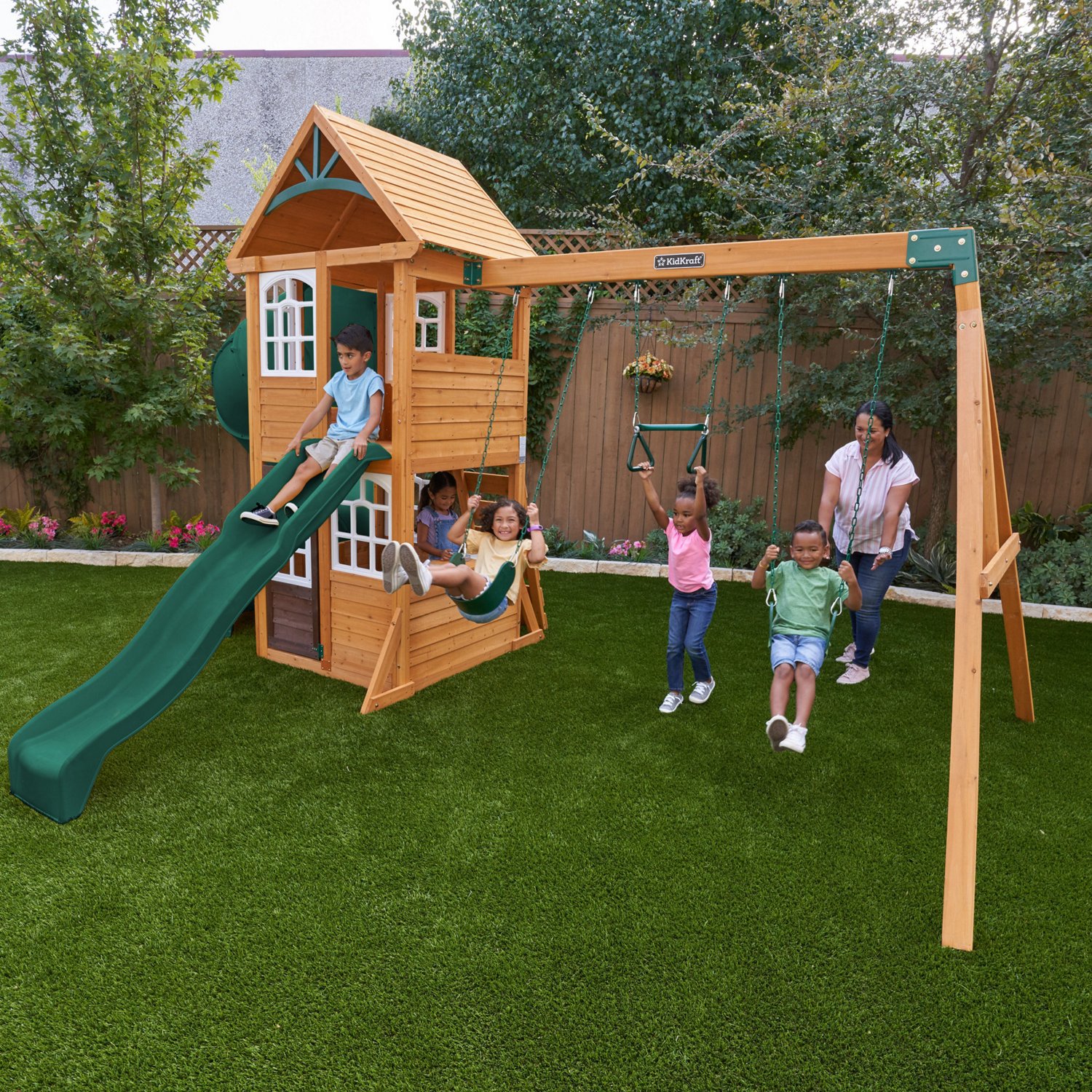 KidKraft Serpentine Falls Wooden Swing Set/Playset                                                                               - view number 4