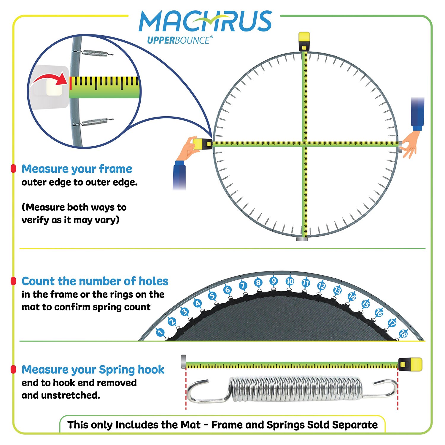 Machrus Upper Bounce 40 inch Round Mini Trampoline Replacement Mat                                                               - view number 2