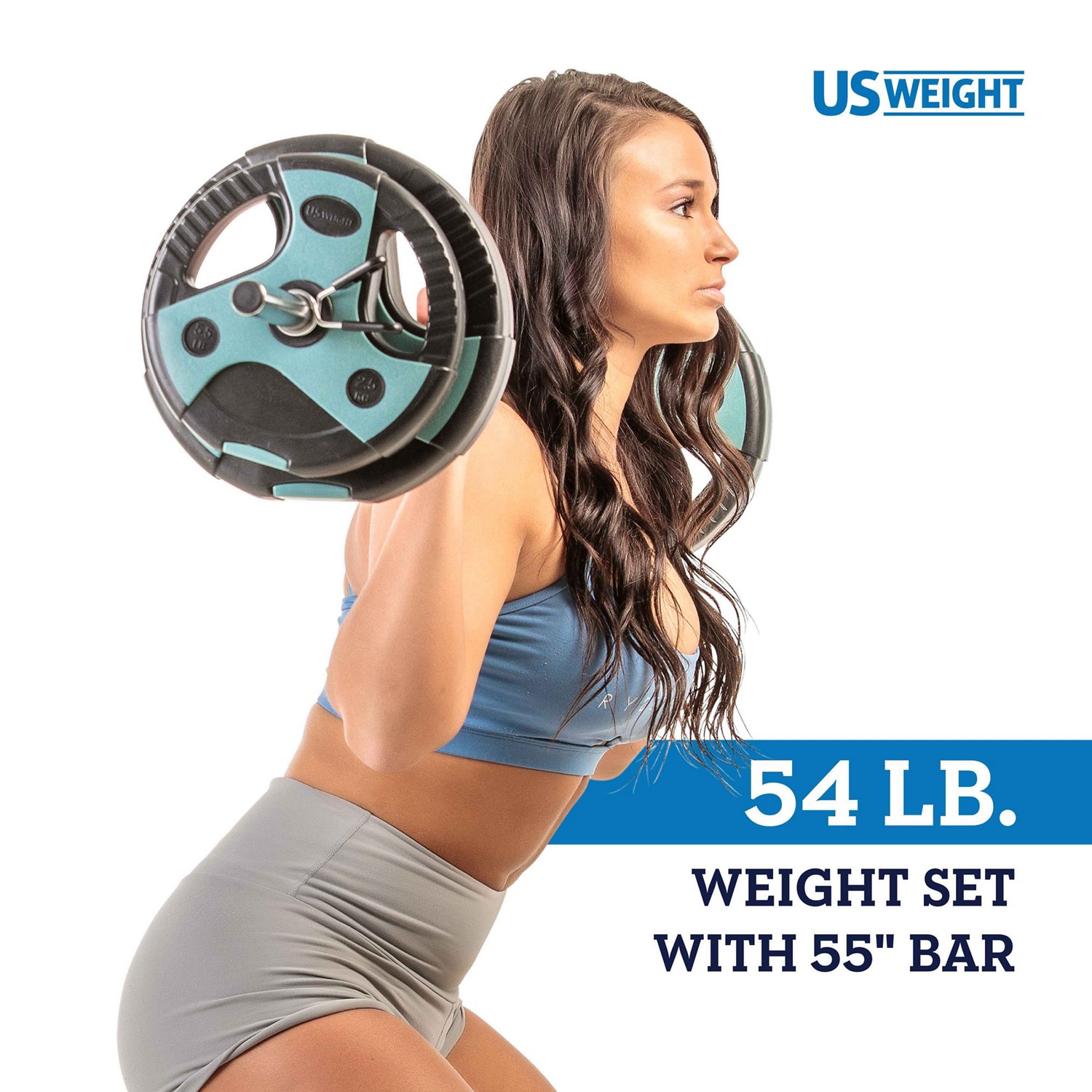 US Weight 54 lb Barbell Weight Set with 55 in Bar - view number 8