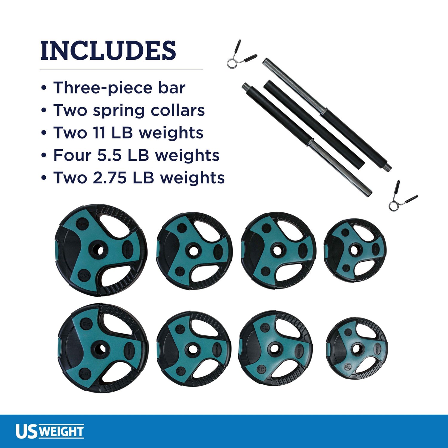 US Weight 54 lb Barbell Weight Set with 55 in Bar                                                                                - view number 4