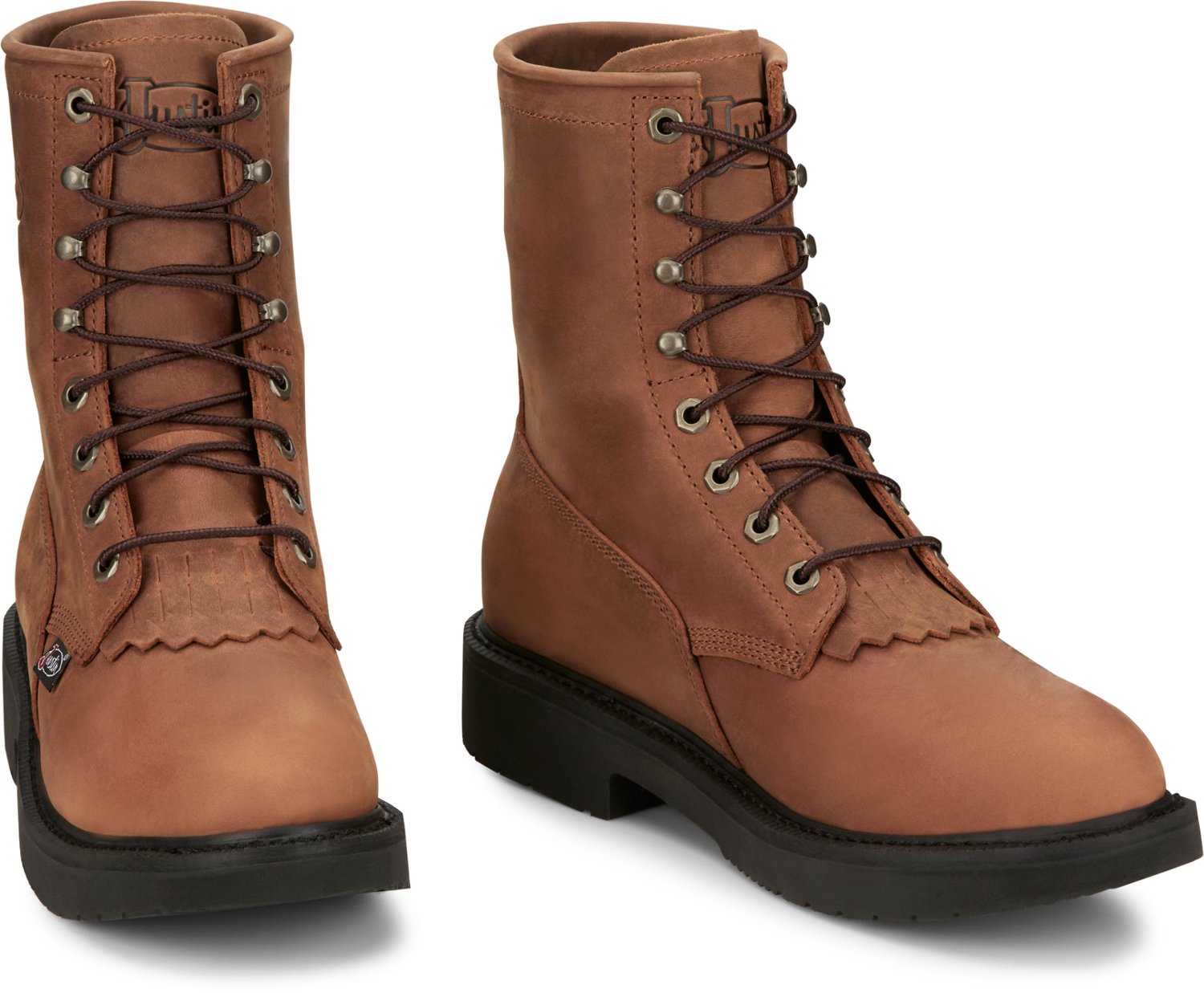 Justin Originals Men's 8 in Livestock Lace-Up Work Boots                                                                         - view number 3