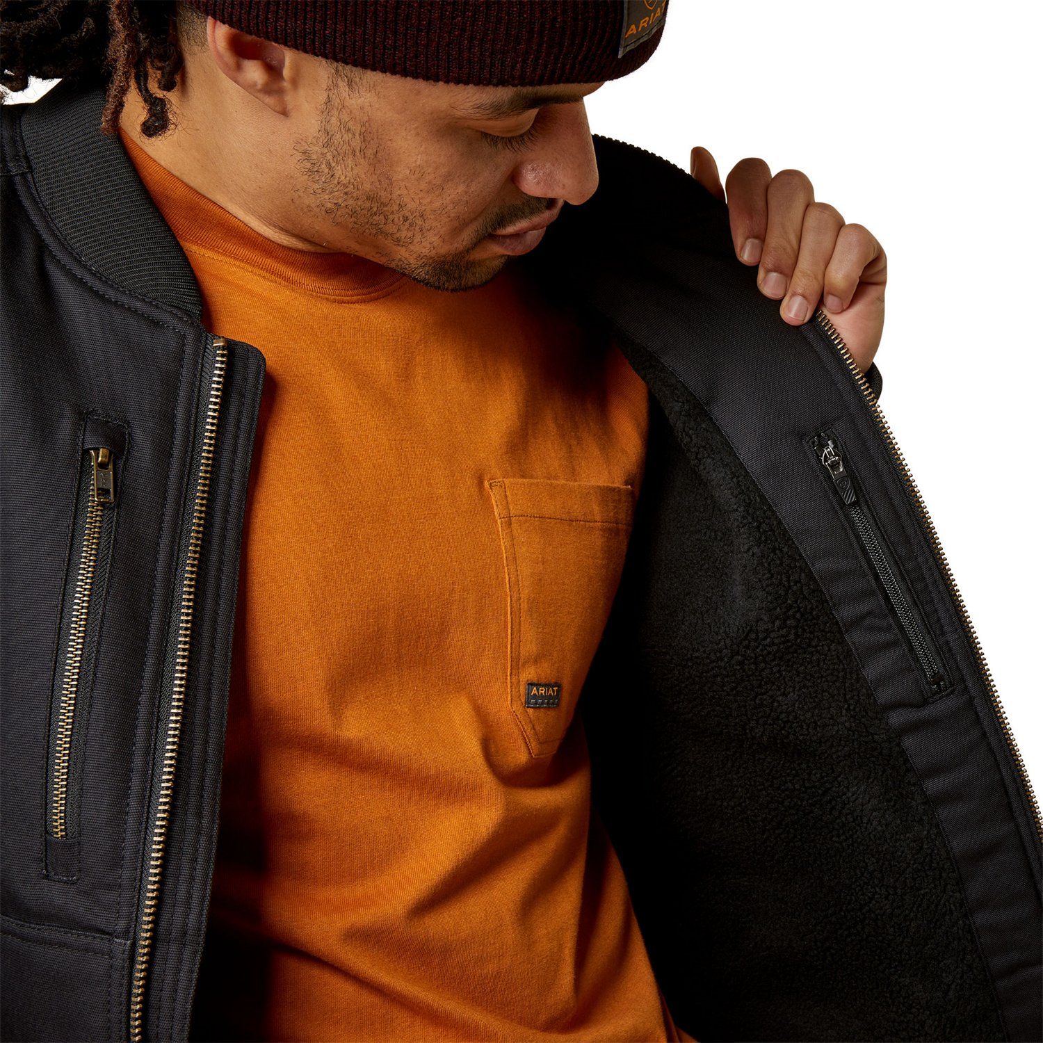 Ariat Men's Rebar Stretch Canvas Bomber Jacket - view number 5